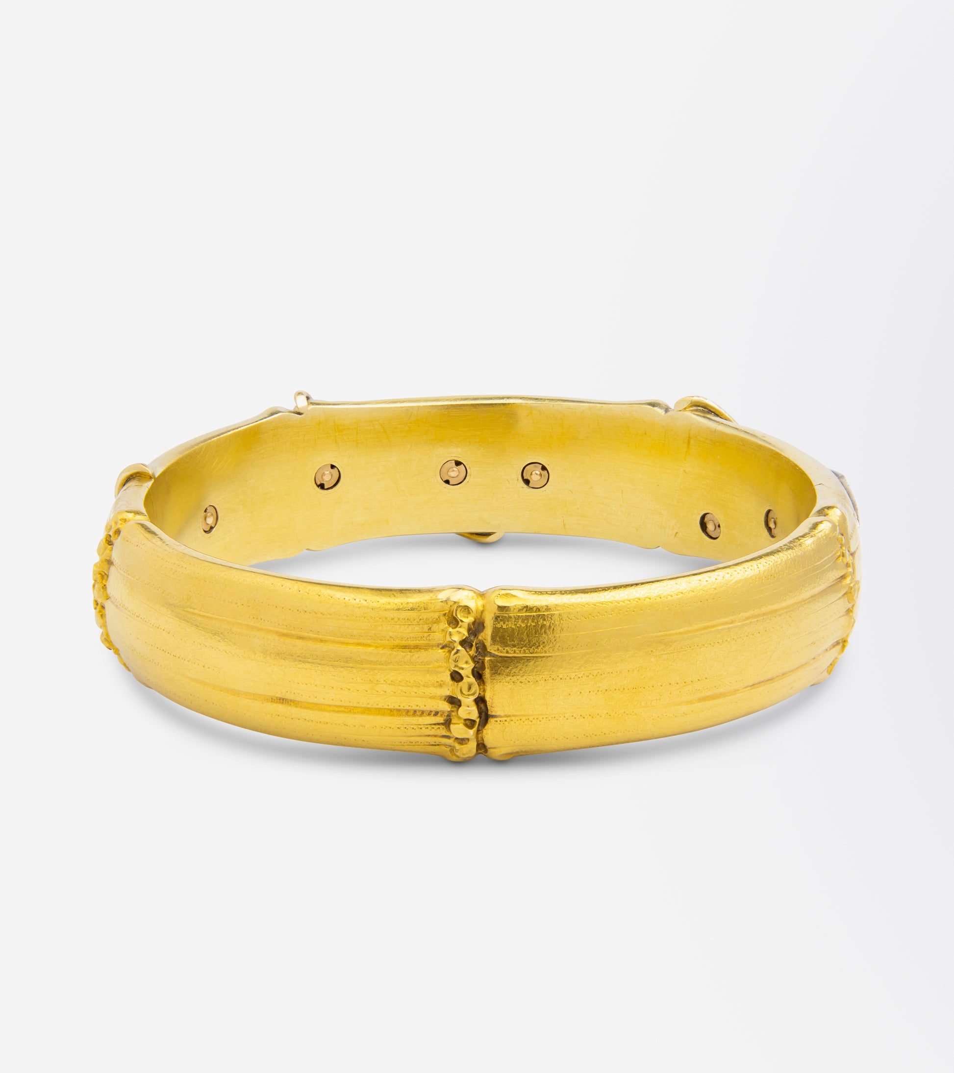 Antique, French, Diamond Set Bamboo Bangle in Original Box
