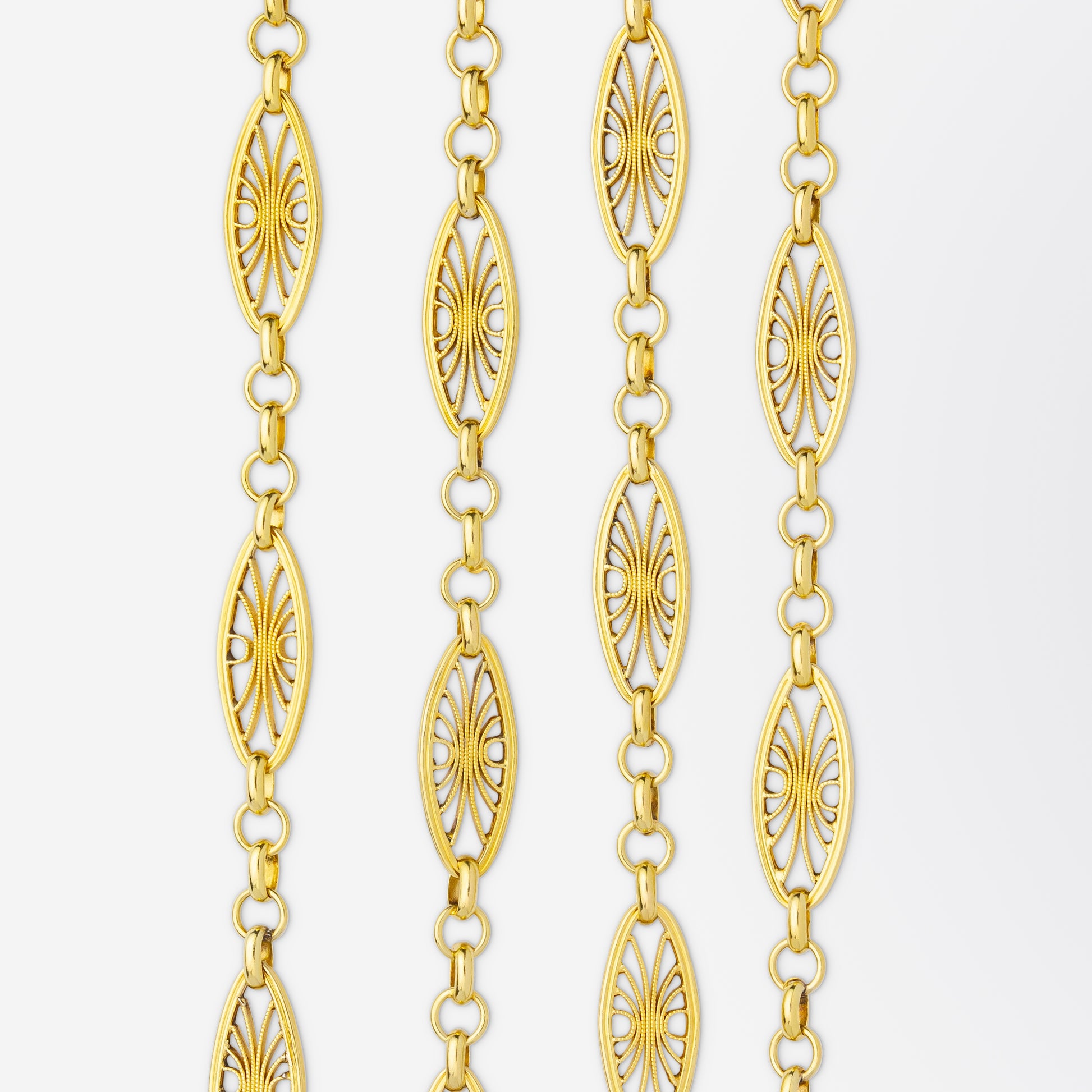 Chaîne de garde française ancienne en or jaune 18 carats