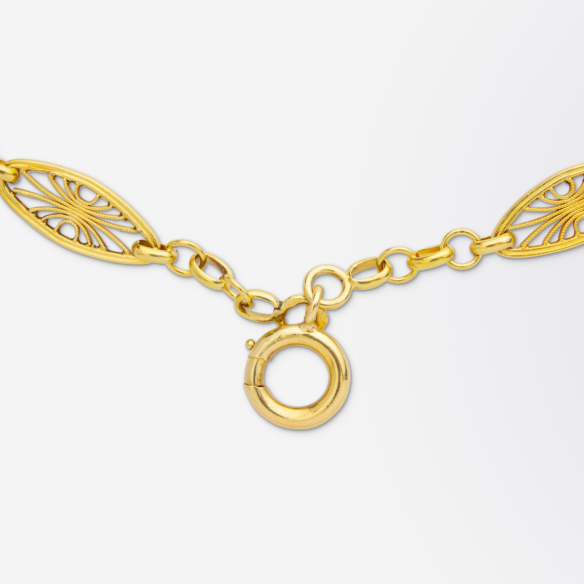 Chaîne de garde française ancienne en or jaune 18 carats
