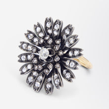 Load image into Gallery viewer, Antique Brooch Conversion Diamond Daisy Ring
