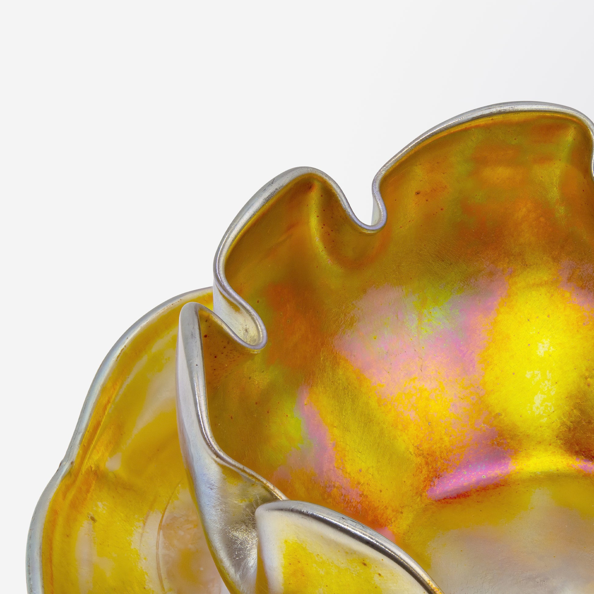 Bol et soucoupe en verre Favrile de Tiffany Studios