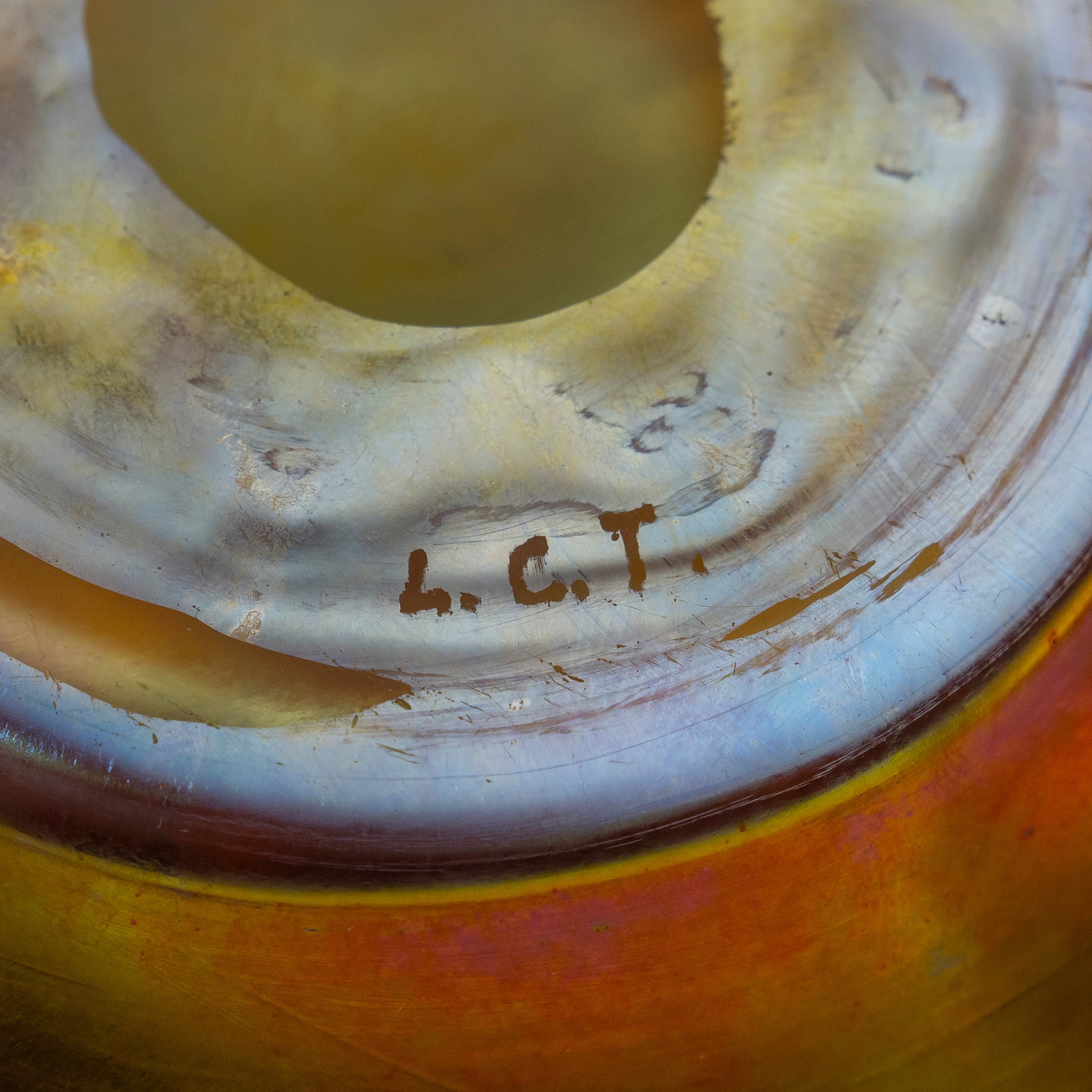 Bol et soucoupe en verre Favrile de Tiffany Studios