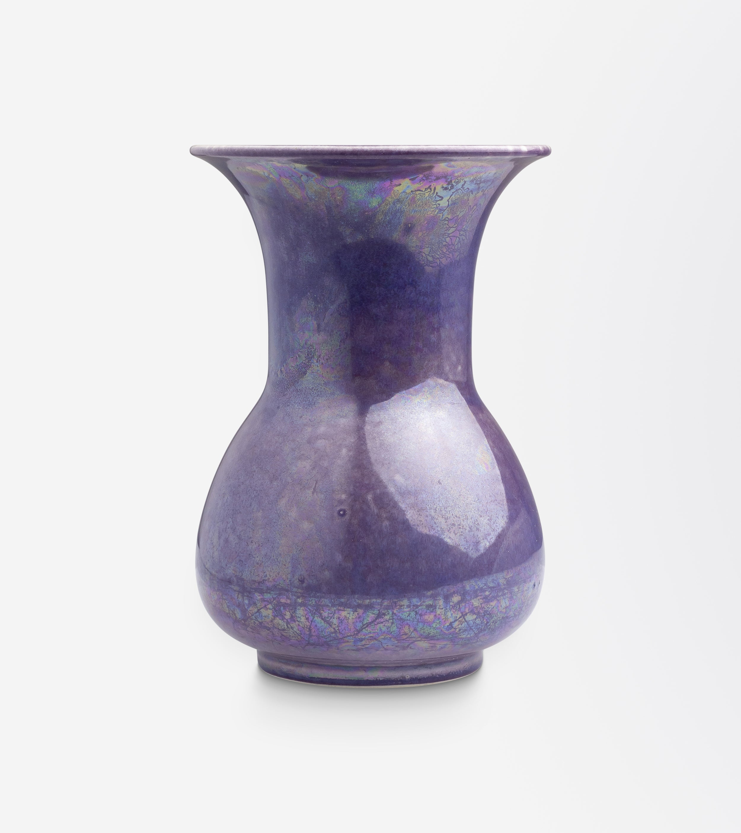 Ruskin Pottery Purple Lustre Vase with Flared Rim