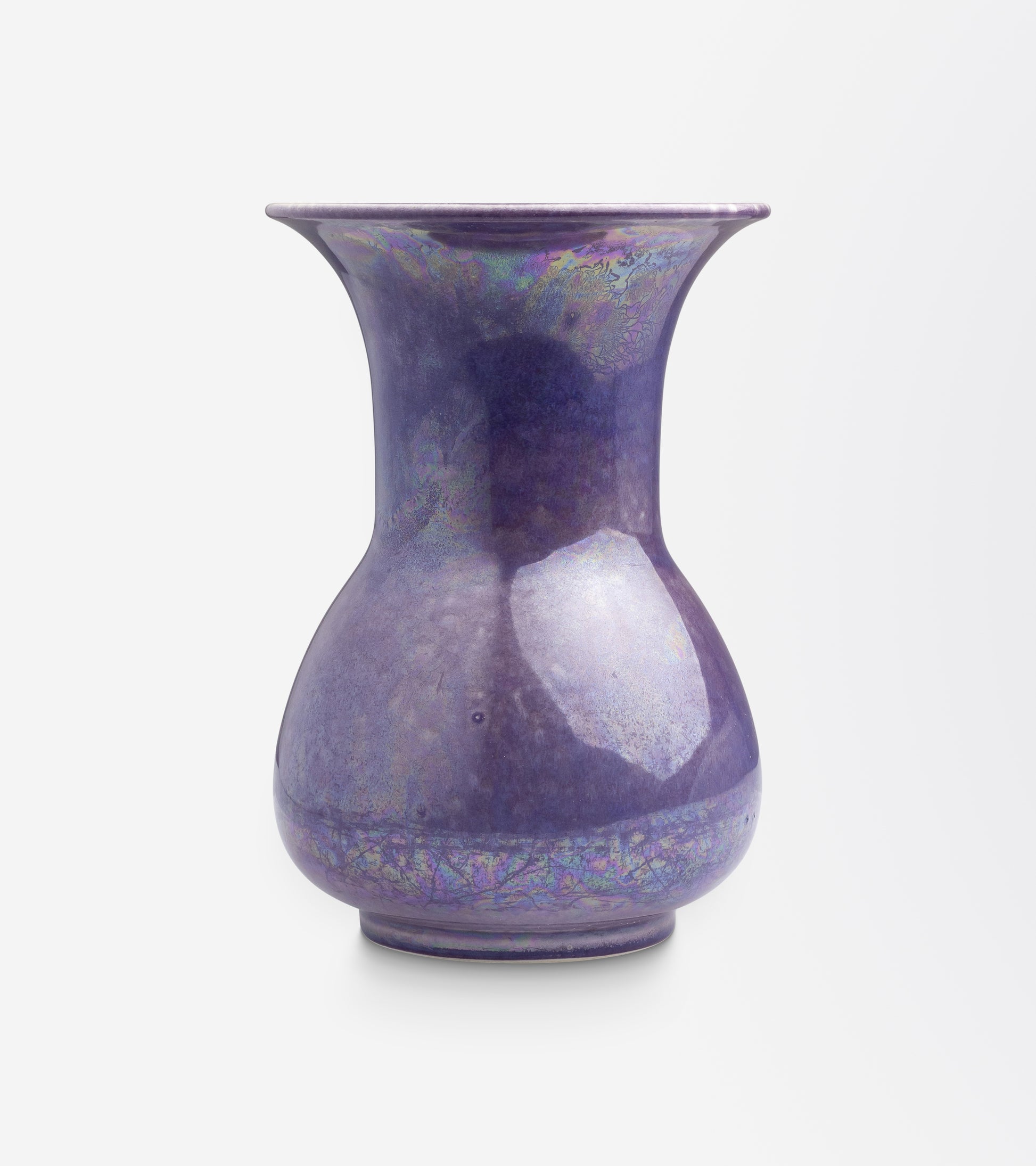 Ruskin Pottery Purple Lustre Vase with Flared Rim