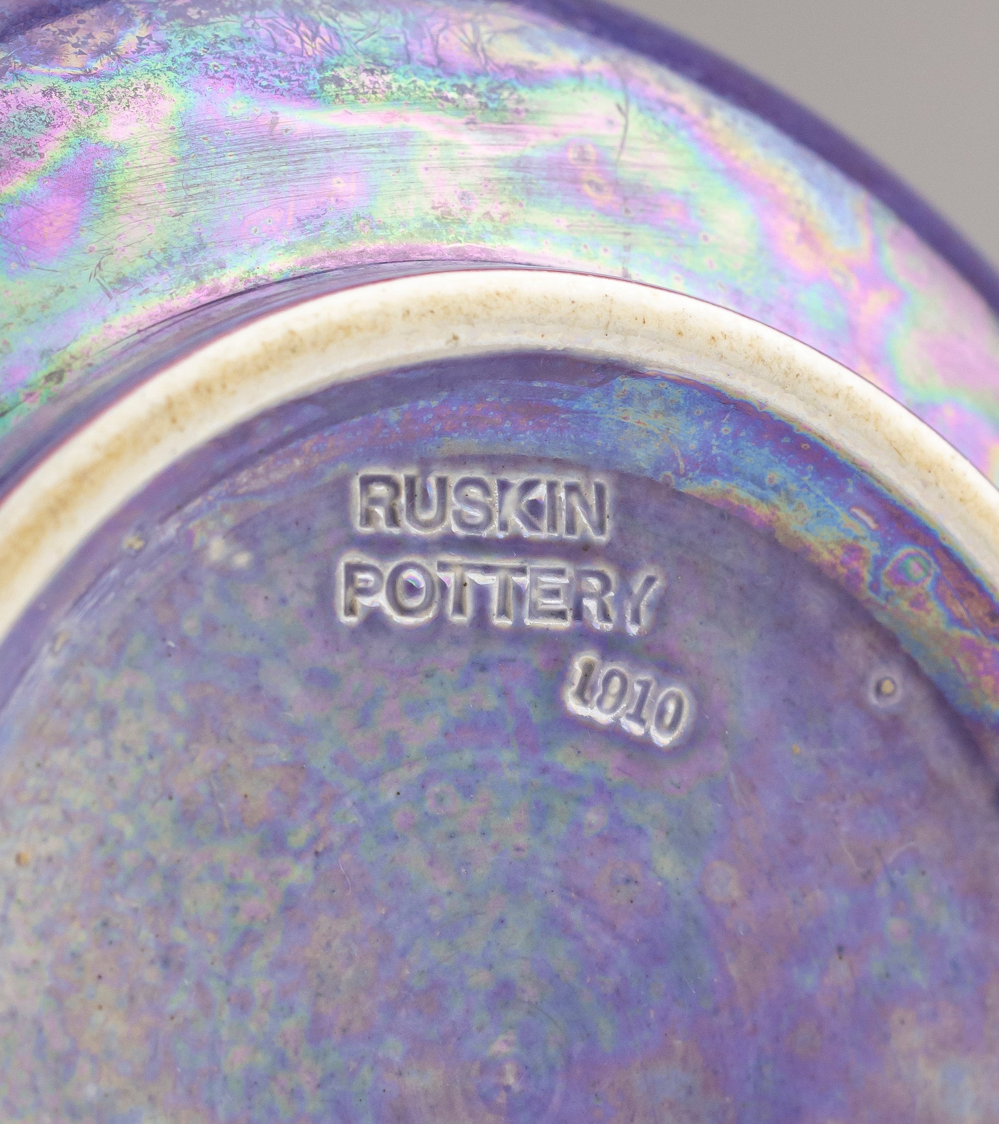 Ruskin Pottery Purple Lustre Vase with Flared Rim