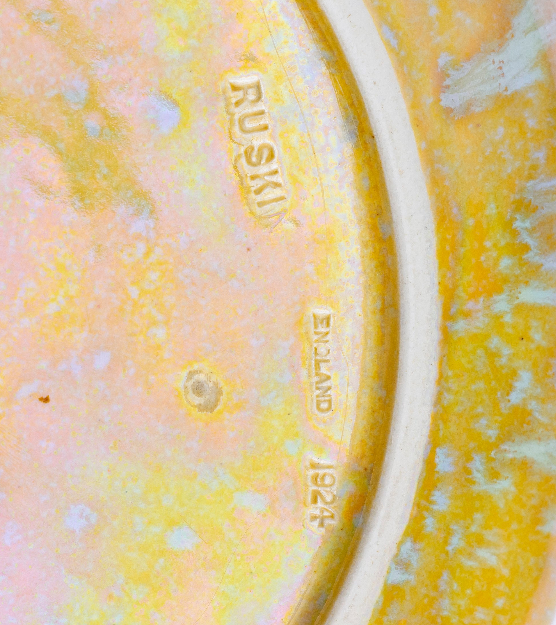 Ruskin Pottery Mottled Yellow Lustre Float Bowl