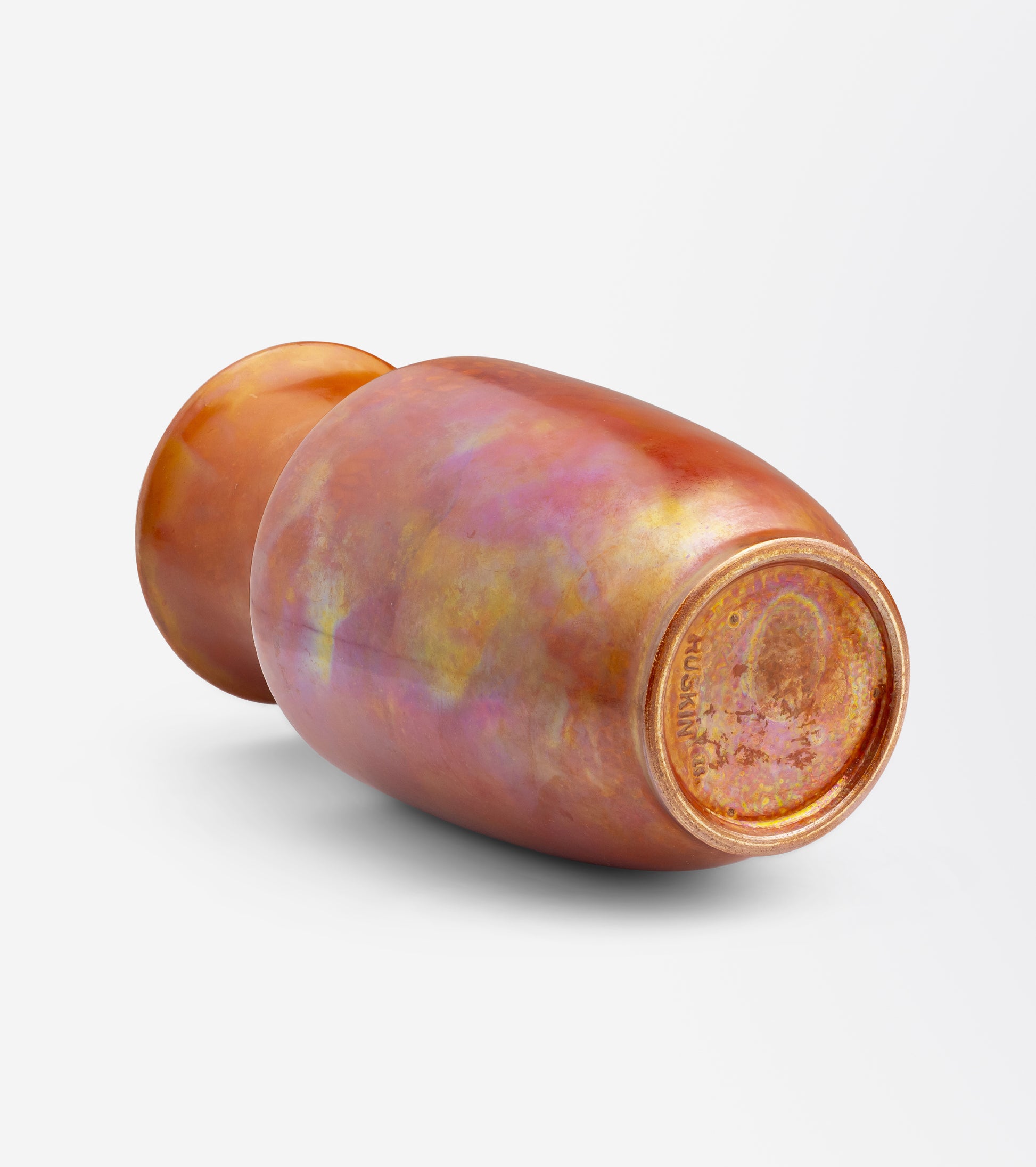 Ruskin Pottery Iridescent Orange Glazed Vase