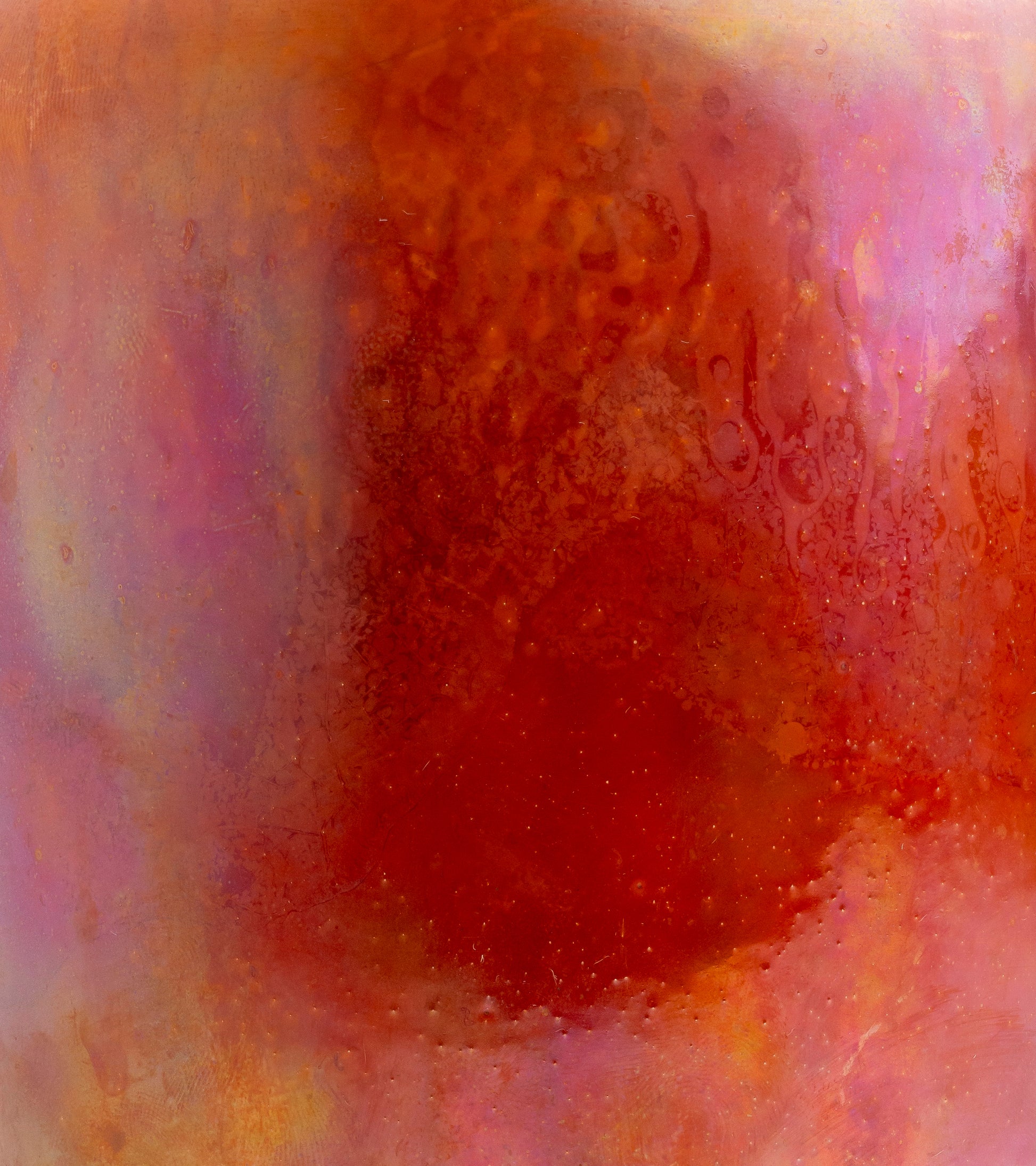 Ruskin Pottery Iridescent Orange Glazed Vase