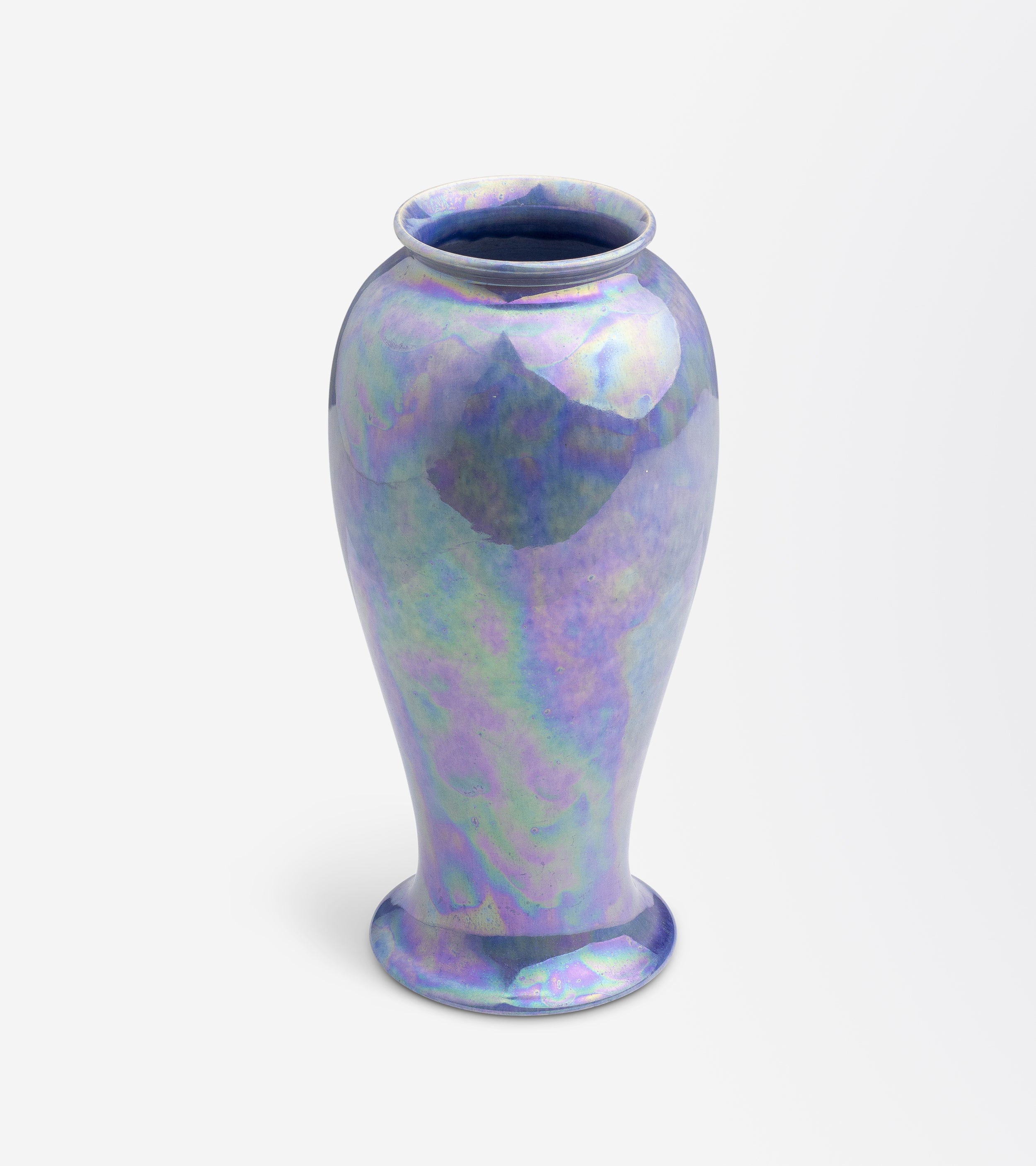 Ruskin Pottery Iridescent Blue Lustre Vase