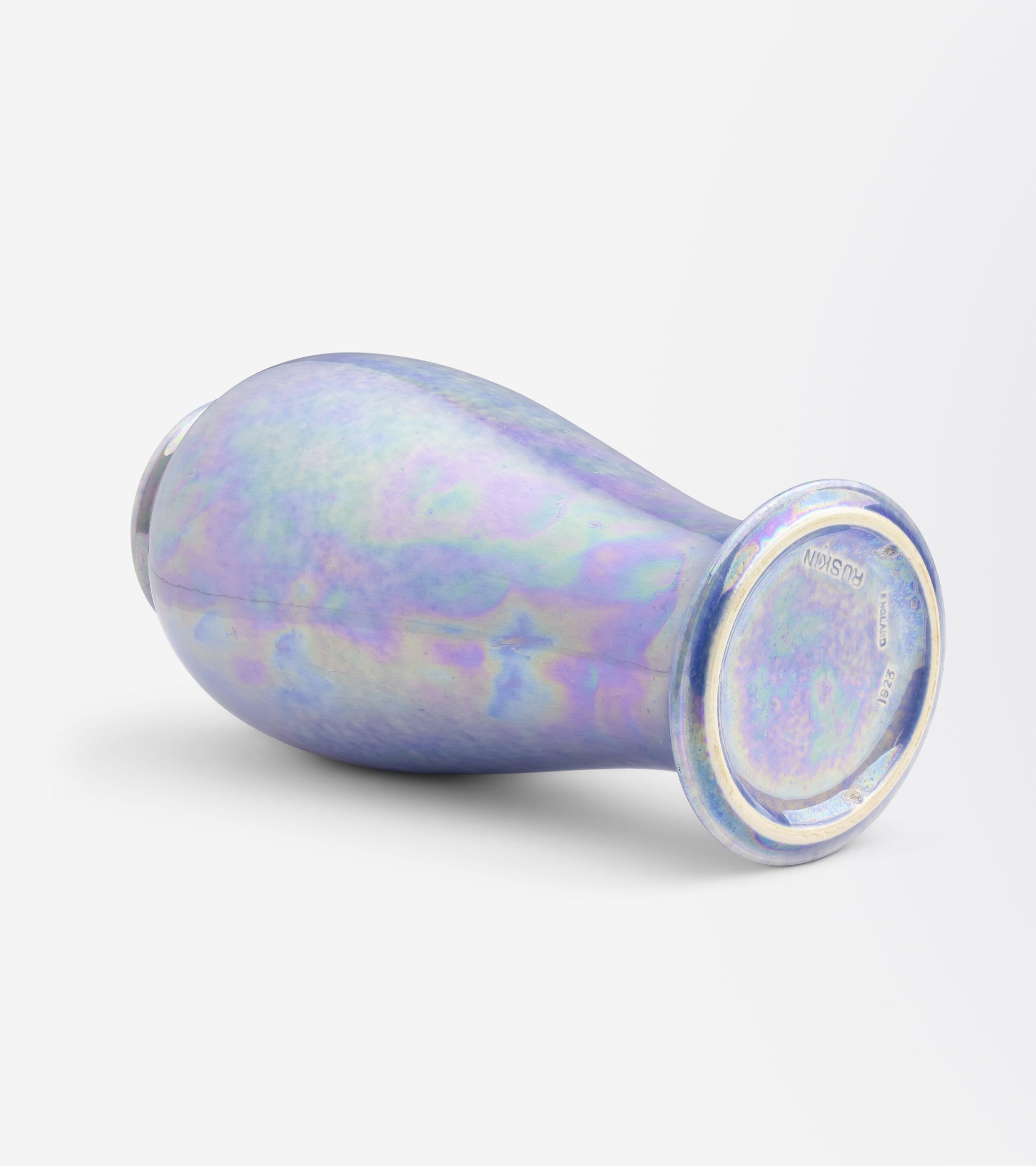 Ruskin Pottery Iridescent Blue Lustre Vase