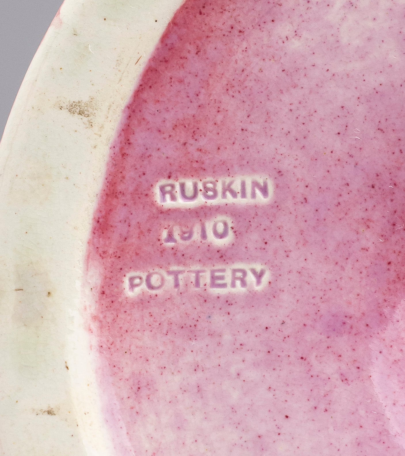 Ruskin Pottery Pair of Pink Glazed Candlesticks