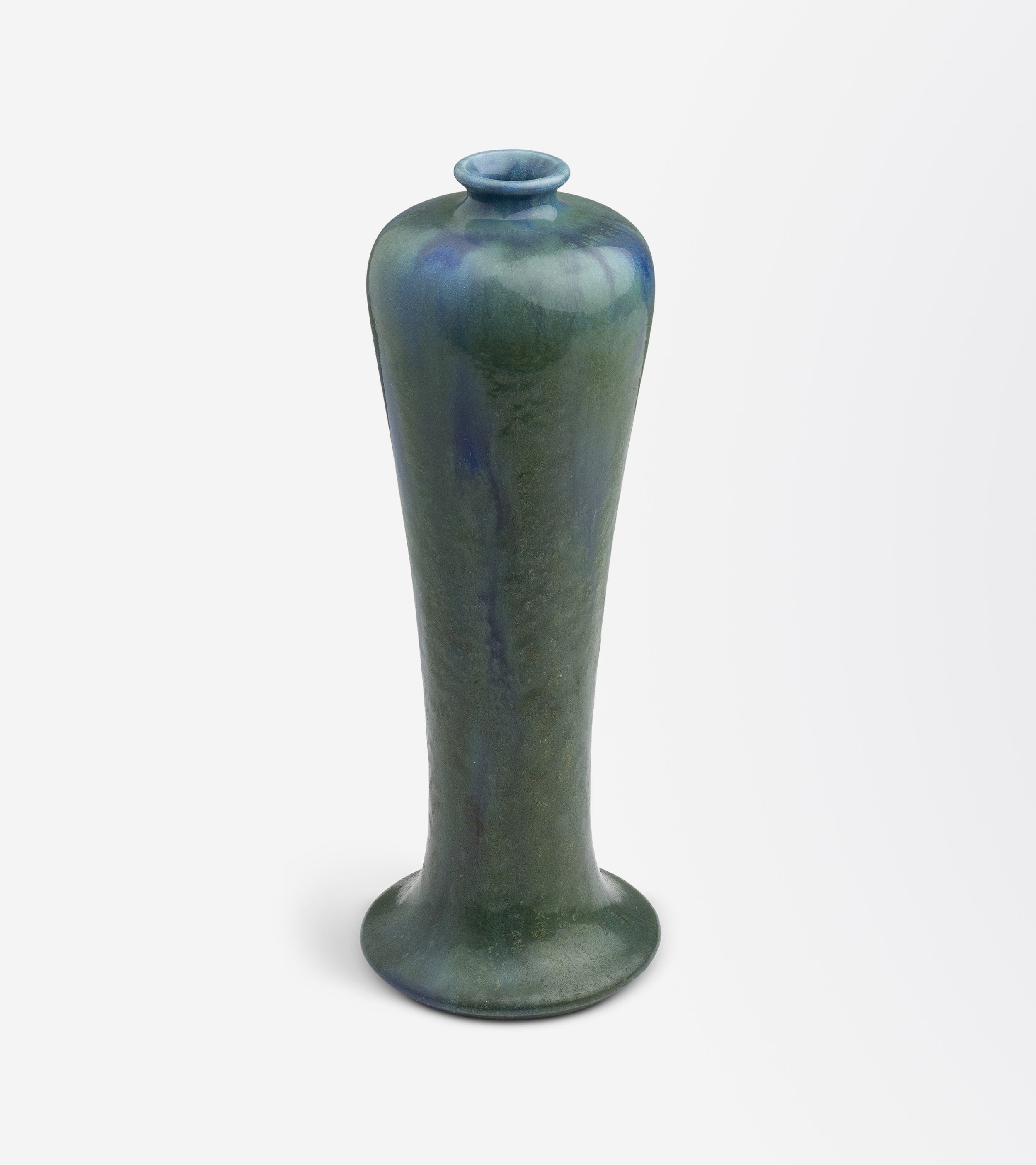 Ruskin Pottery Green and Blue Glazed Meiping Shaped Vase