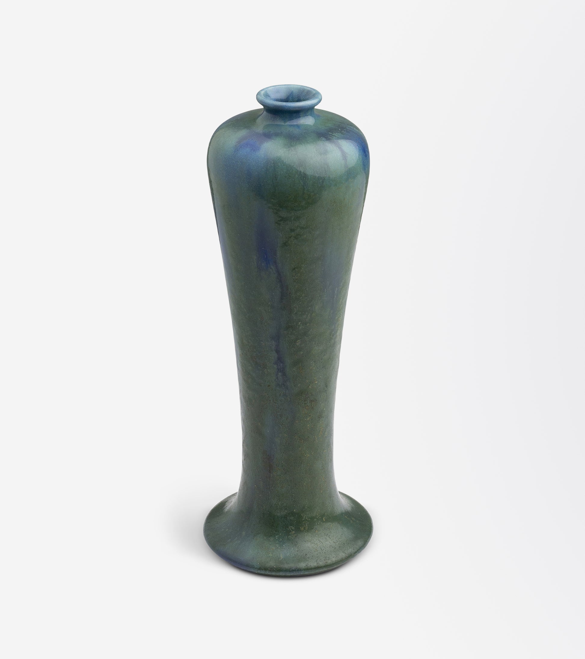 Ruskin Pottery Green and Blue Glazed Meiping Shaped Vase