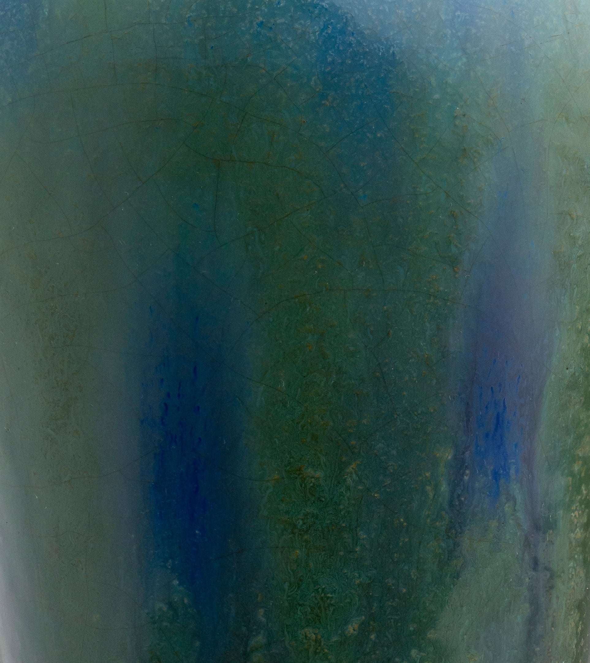 Ruskin Pottery Green and Blue Glazed Meiping Shaped Vase