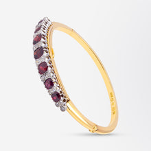 Load image into Gallery viewer, Antique Swedish Diamond &amp; Garnet Bangle

