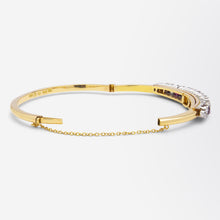 Load image into Gallery viewer, Antique Swedish Diamond &amp; Garnet Bangle
