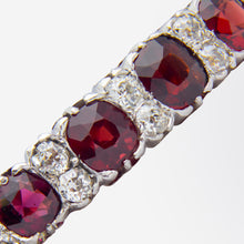Load image into Gallery viewer, Antique Swedish Diamond &amp; Garnet Bangle
