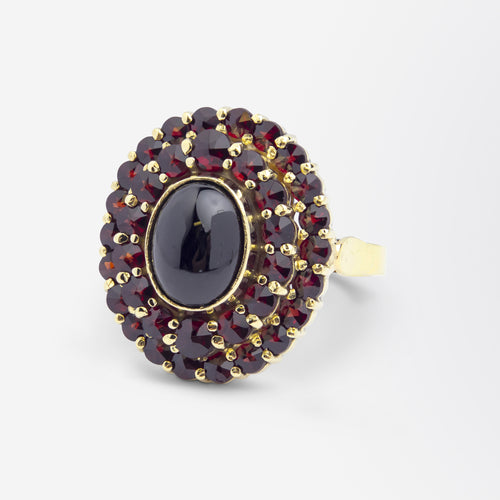 14kt Gold & Bohemian Garnet Cluster Ring