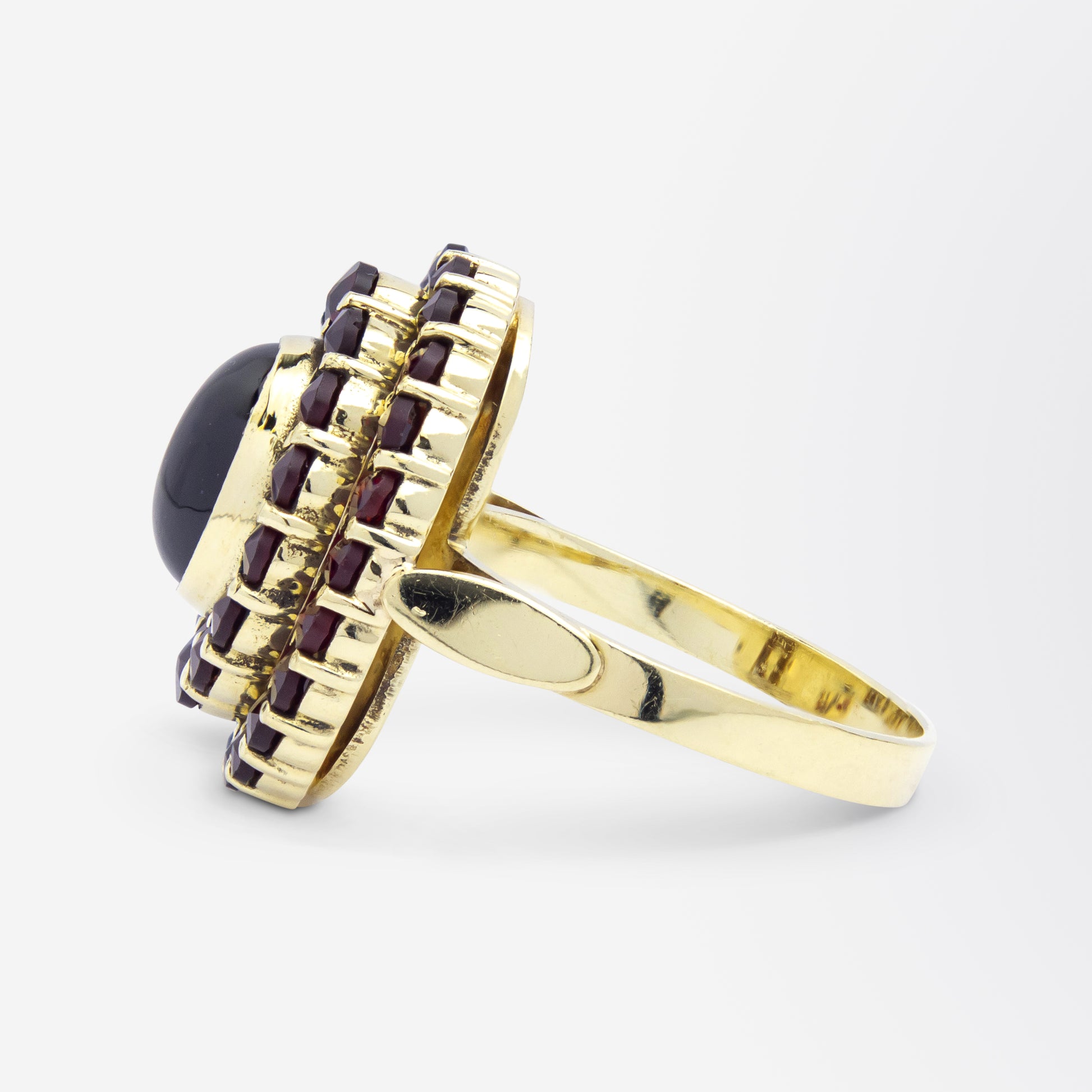 14kt Gold & Bohemian Garnet Cluster Ring