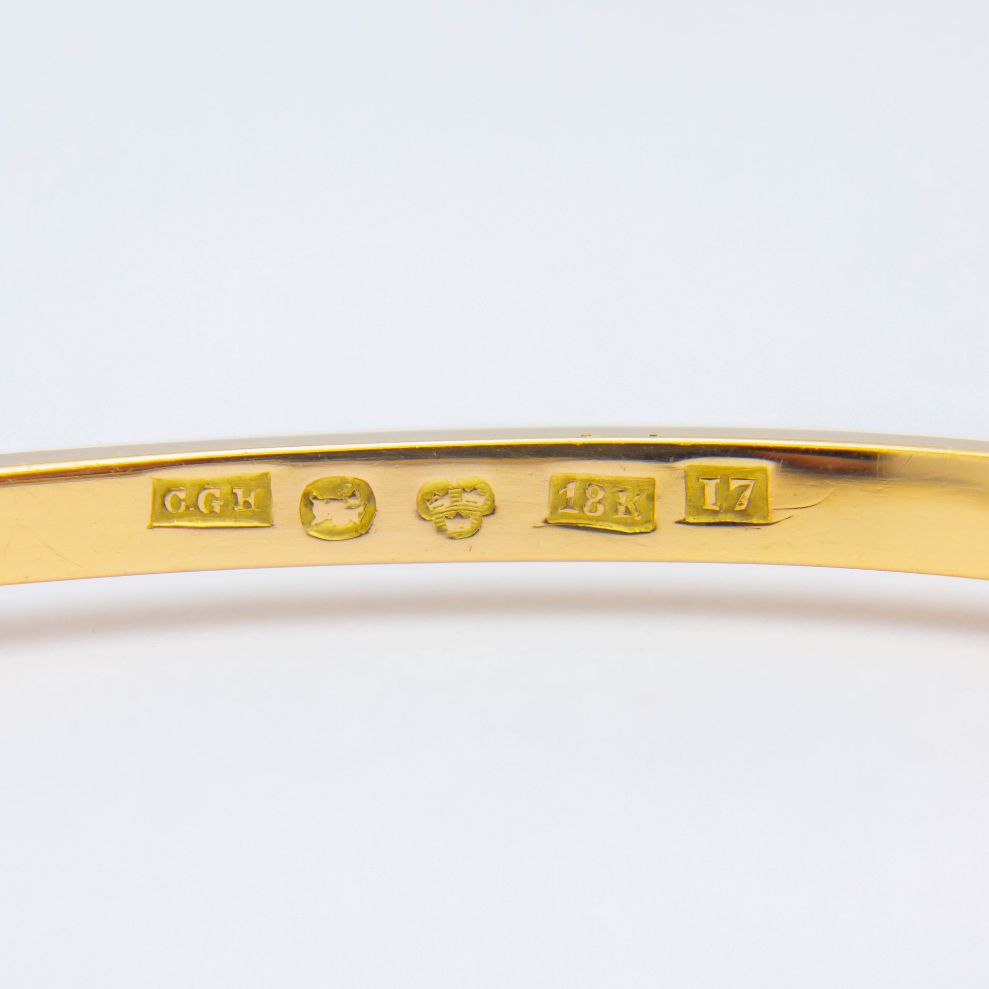 Antique Swedish Diamond & Garnet Bangle