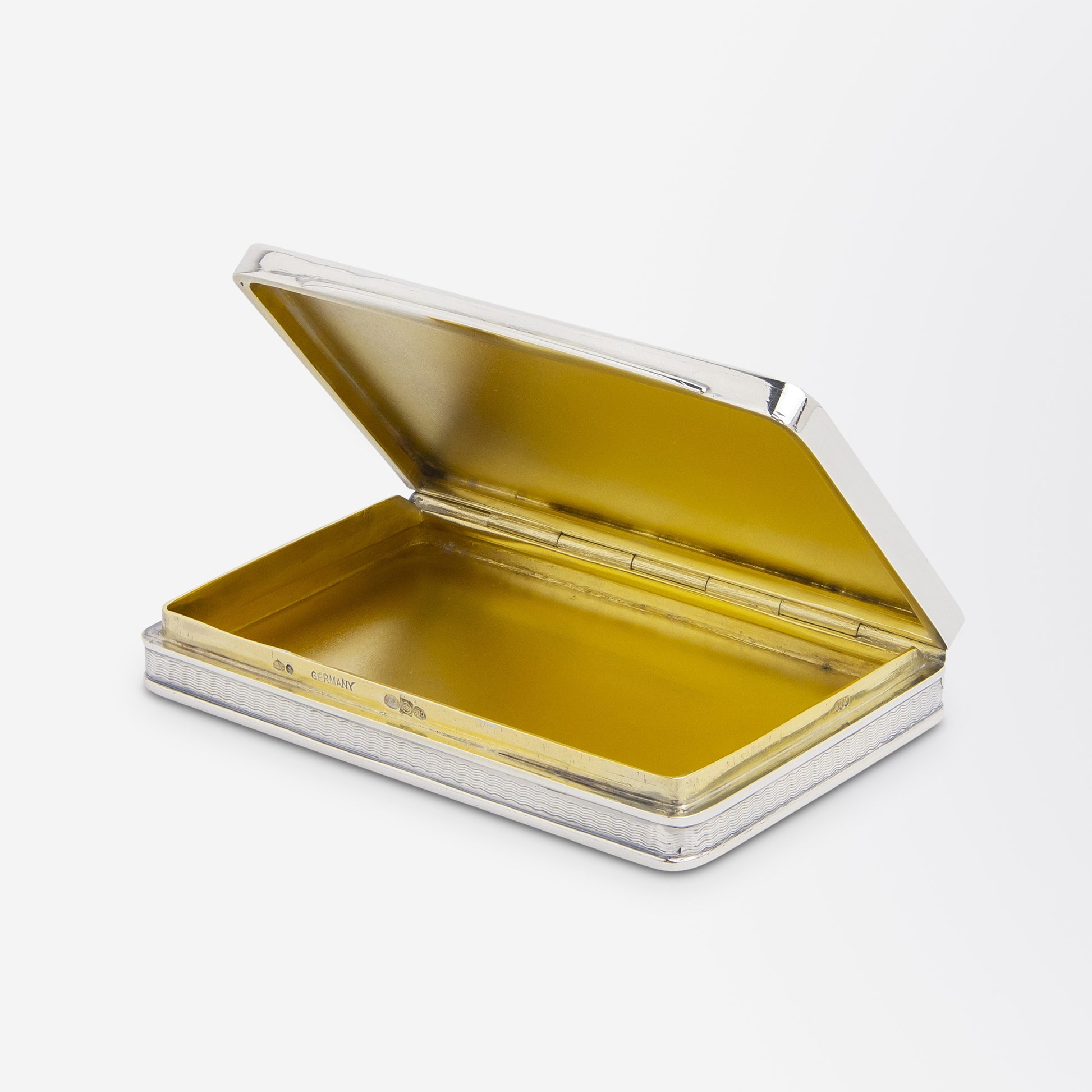 Tabatière en argent allemand et émail bleu de Louis Kuppenheim