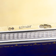Load image into Gallery viewer, German Silver and Blue Enamel Snuff Box by Louis Kuppenheim
