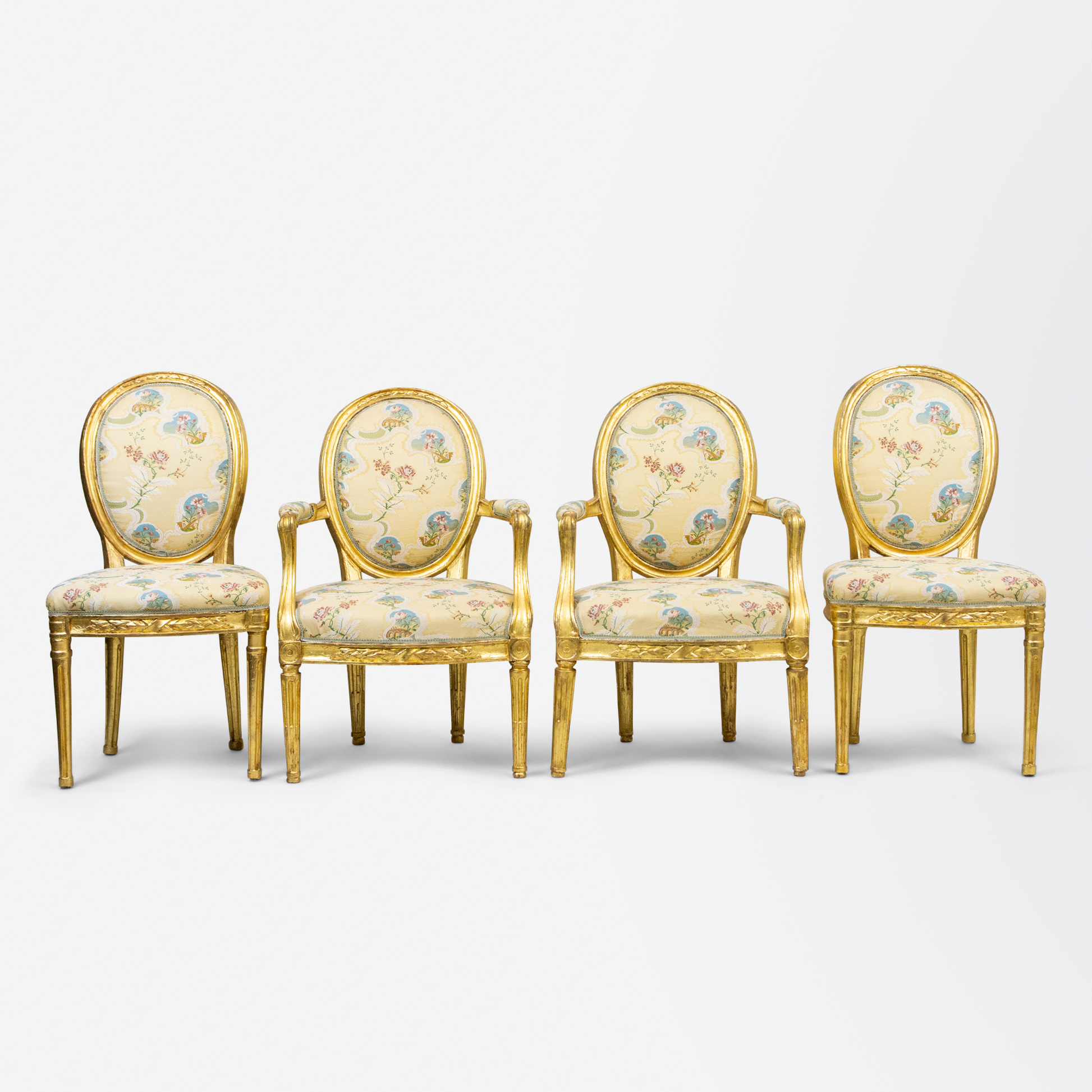 Suite of Important 18th Century Danish Gilt Chairs Attributed to C.F.Harsdorff