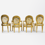 Suite of Important 18th Century Danish Gilt Chairs Attributed to C.F.Harsdorff