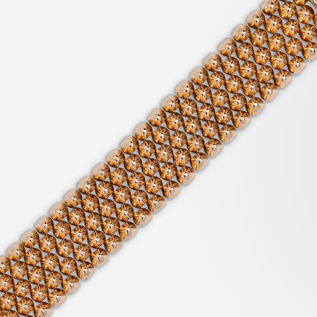 Retro 18kt Rose Gold 'Tank' Bracelet