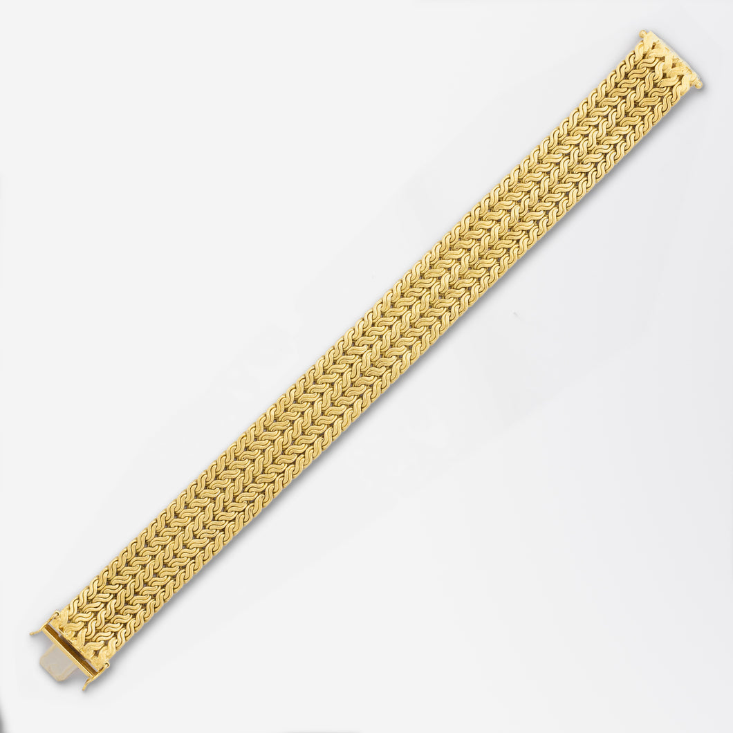 Heavy 18kt Yellow Gold Woven Bracelet