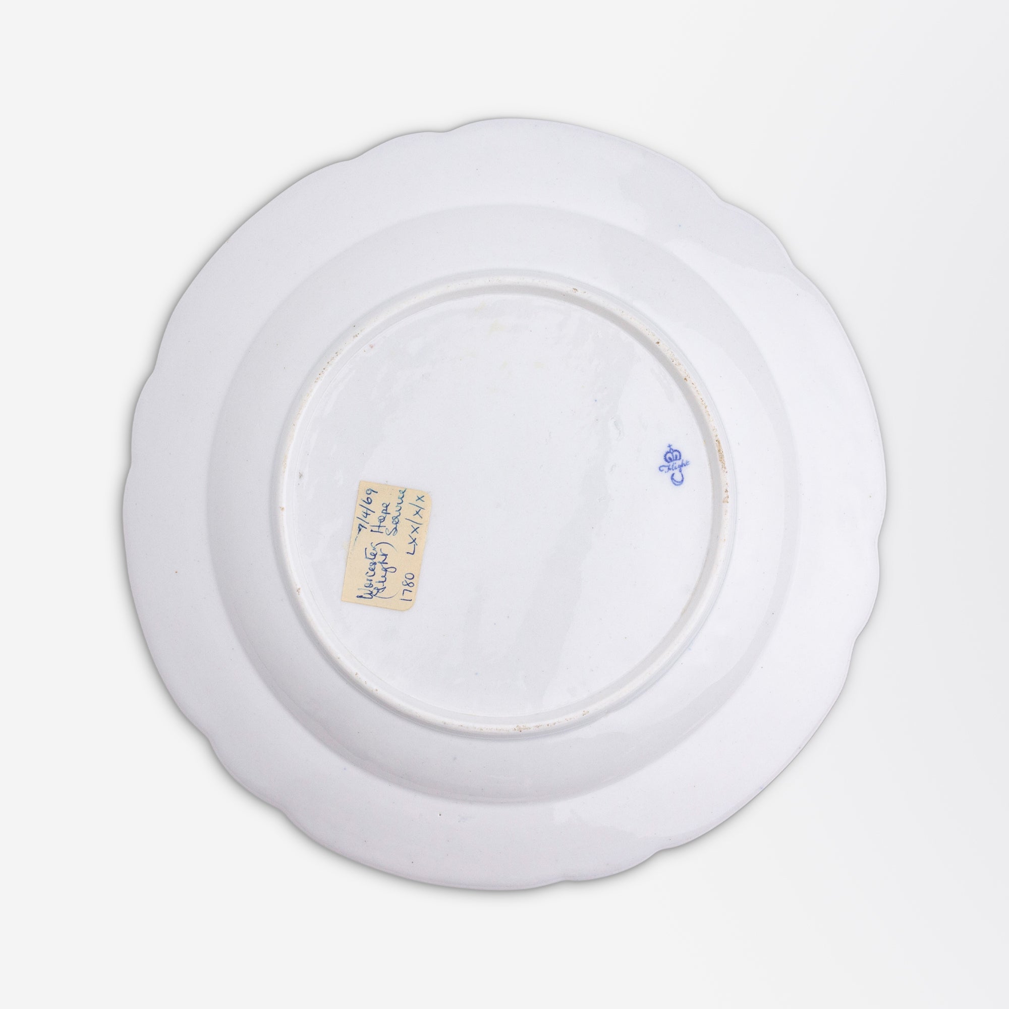 Late 18th century Flight Worcester plate from the 'Hope Service'