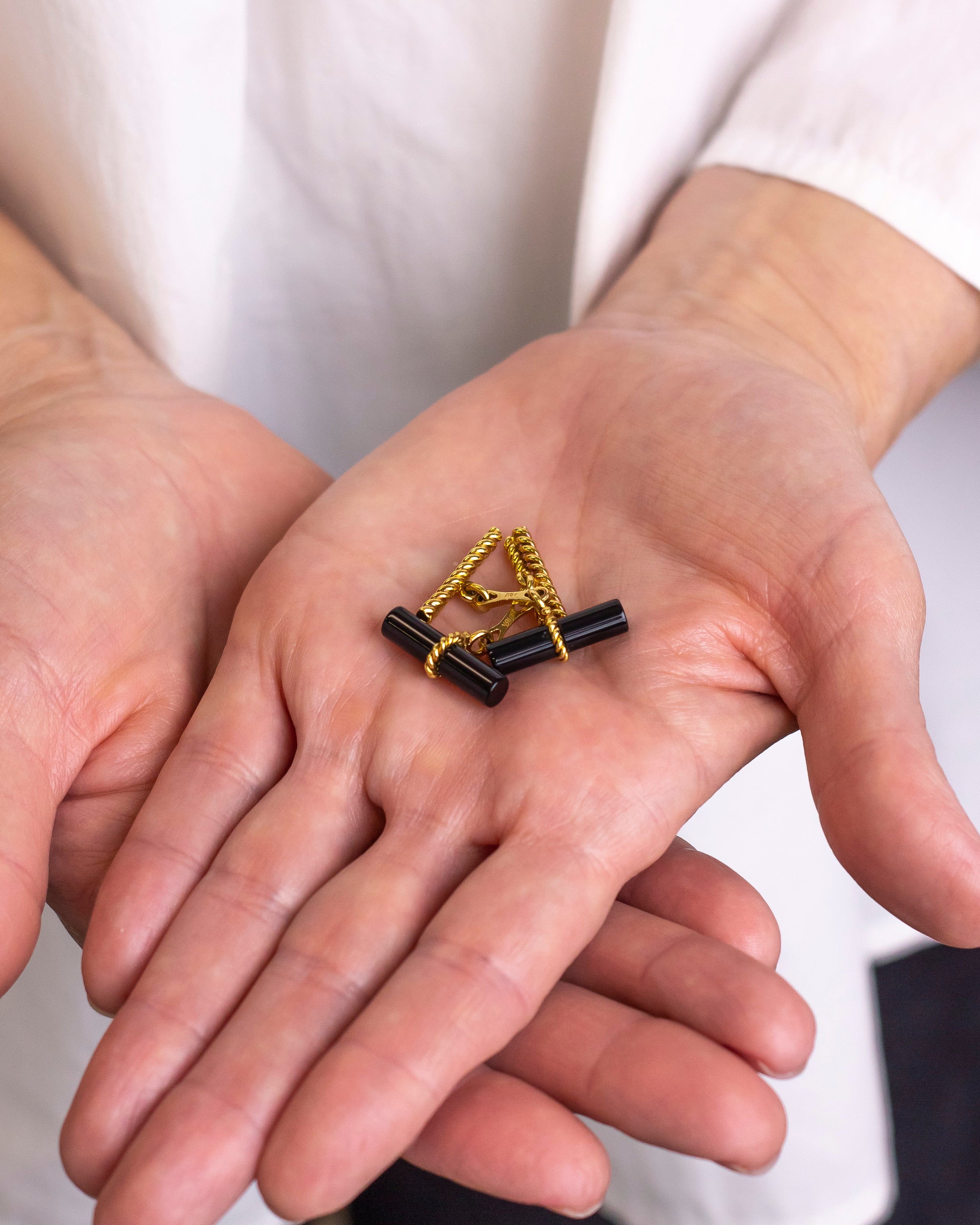18kt Gold & Onyx 'Baton' Cufflinks by Boucheron