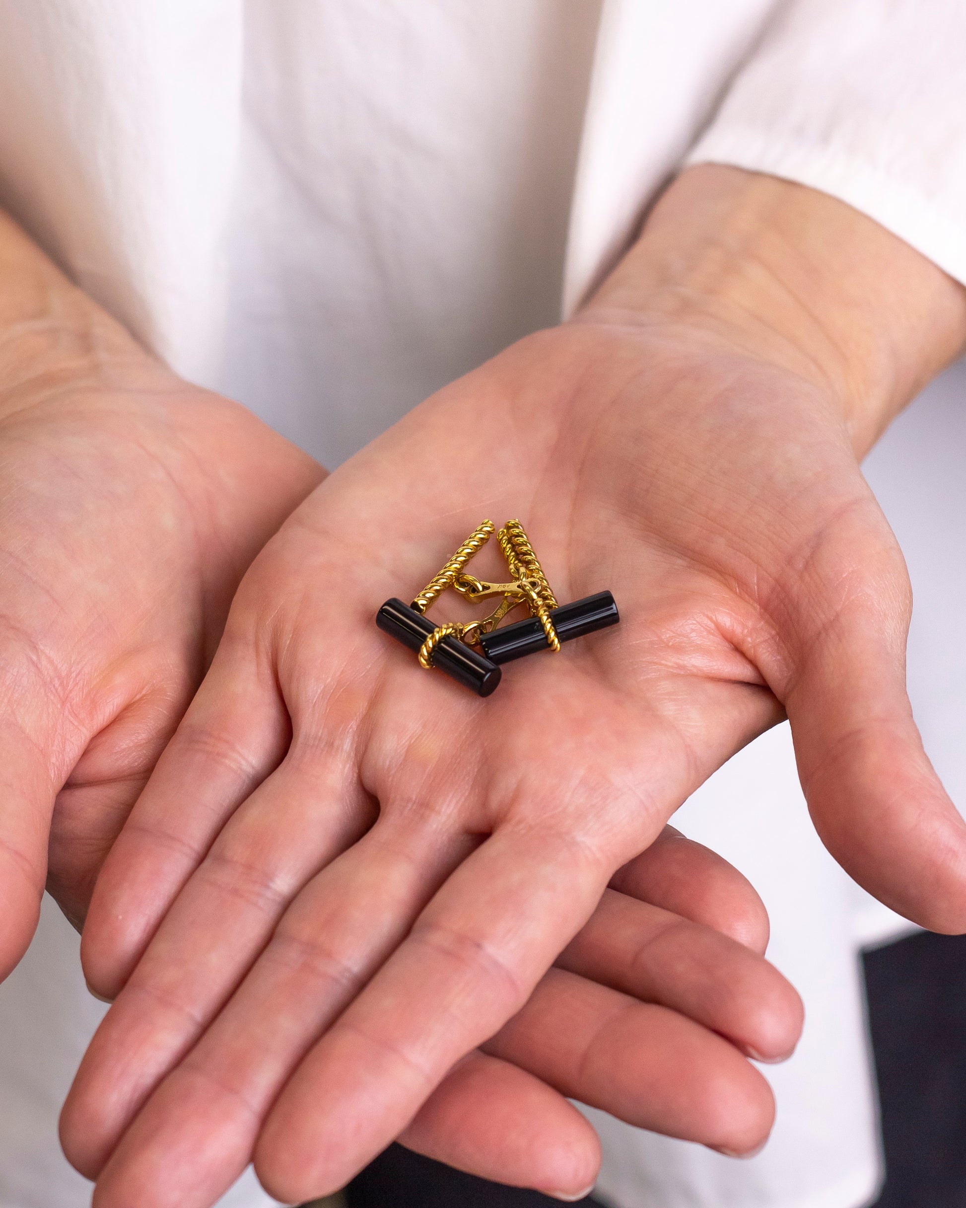 18kt Gold & Onyx 'Baton' Cufflinks by Boucheron