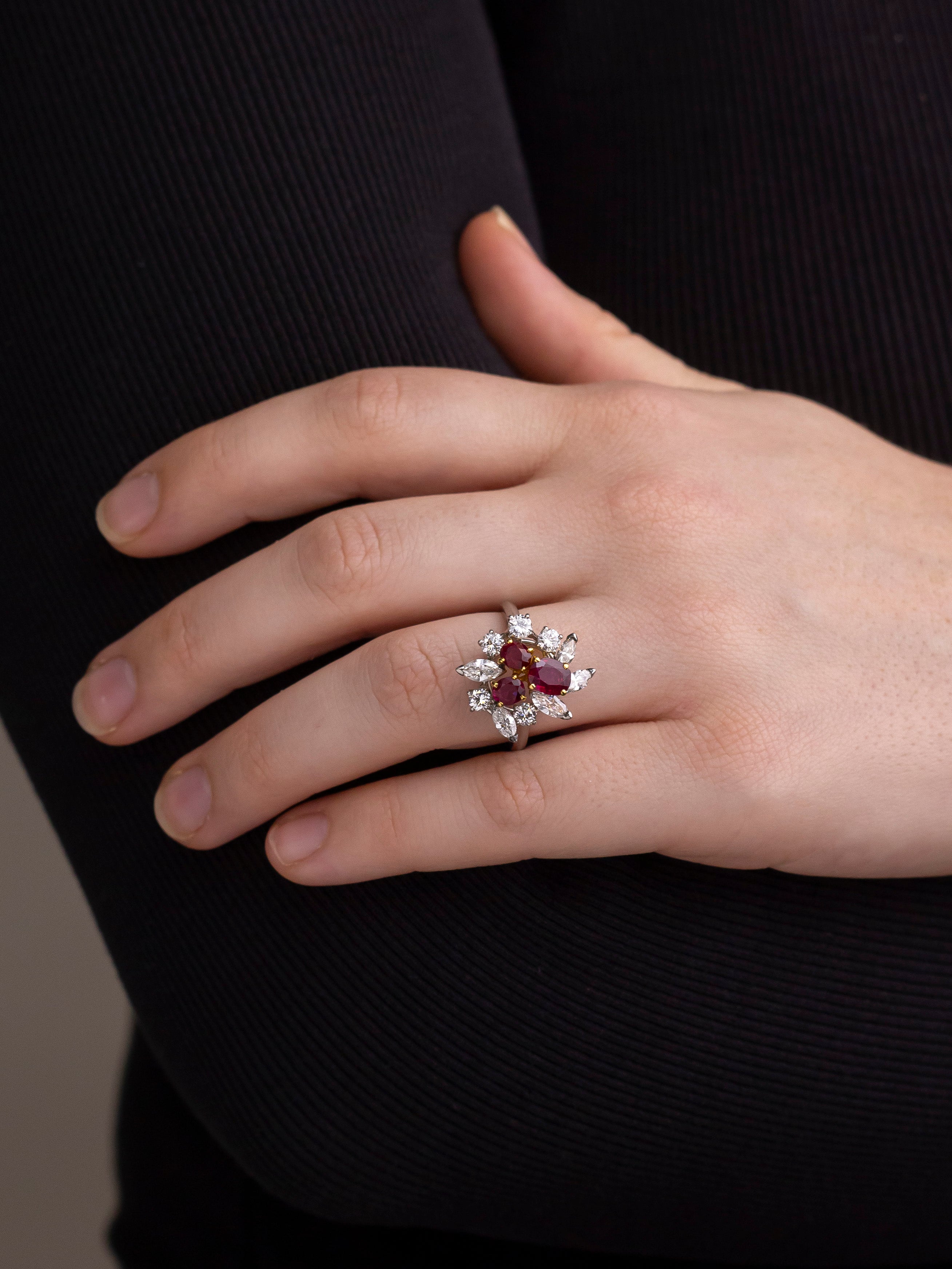 Mid Century Ruby and Diamond Ring by Chaumet