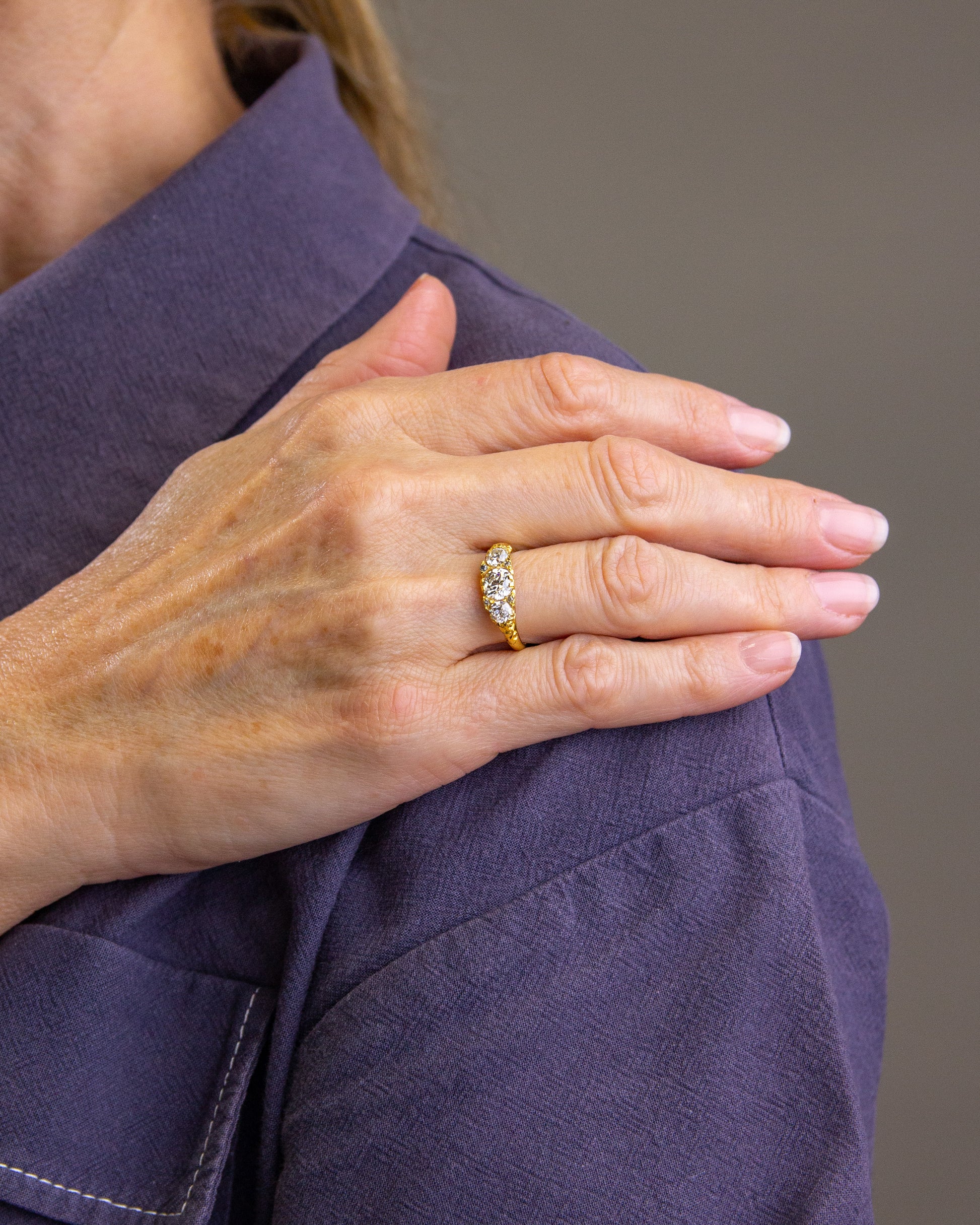 Bague Trinity en diamant taille ancienne