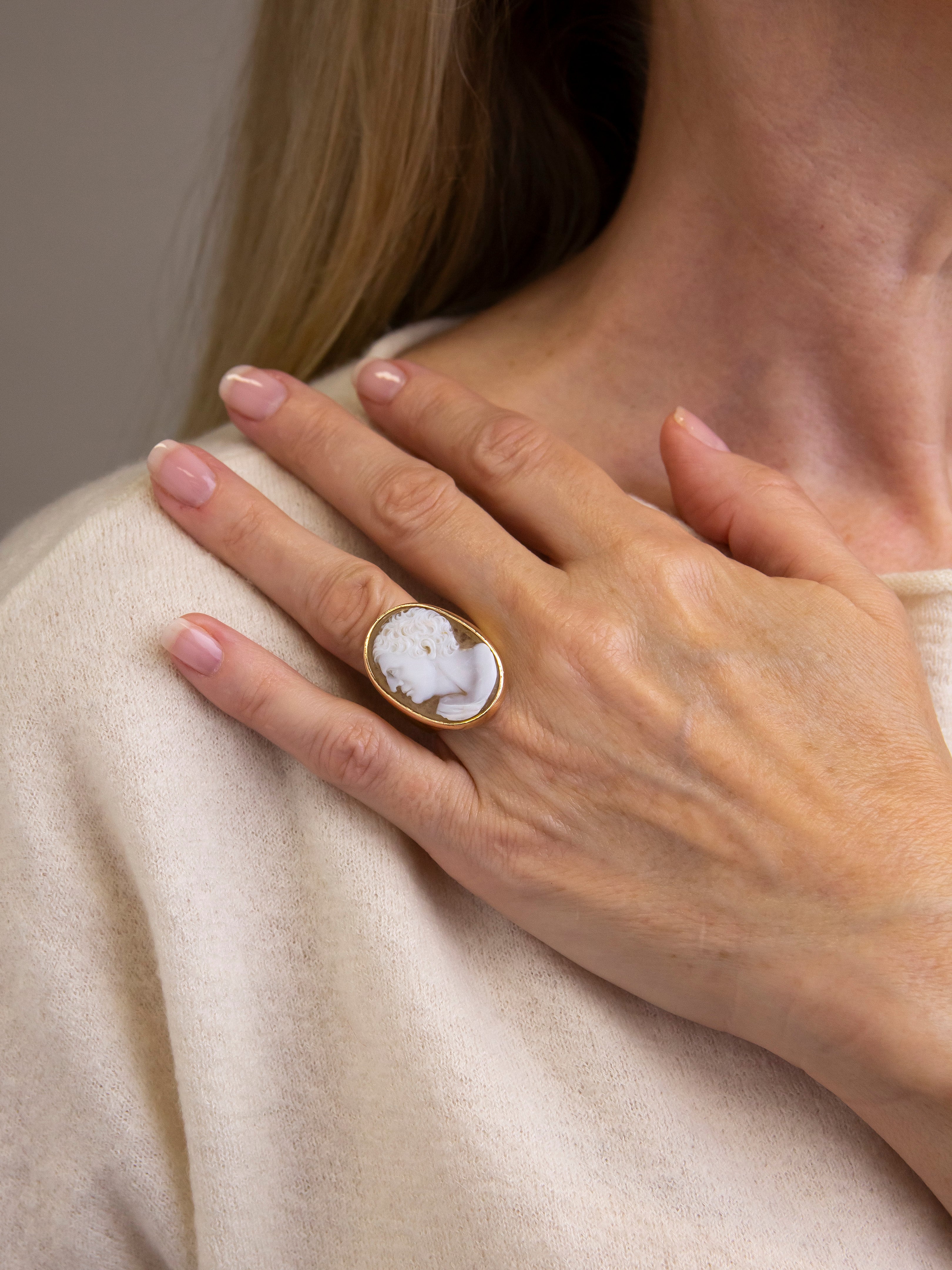 Antique Hardstone Cameo Ring