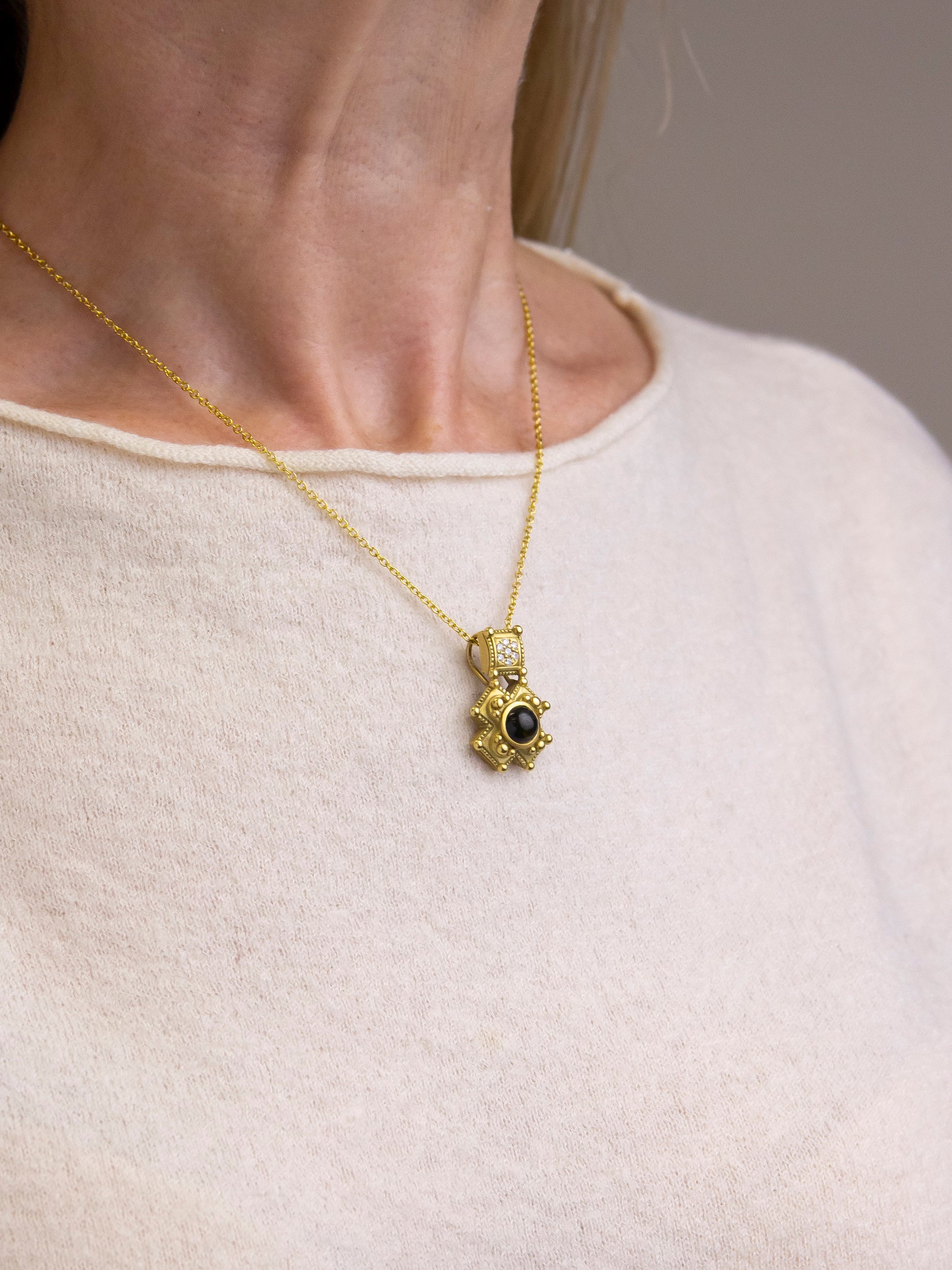 Pendentif en tourmaline verte et diamants d'après Barry Kieselstein-Cord