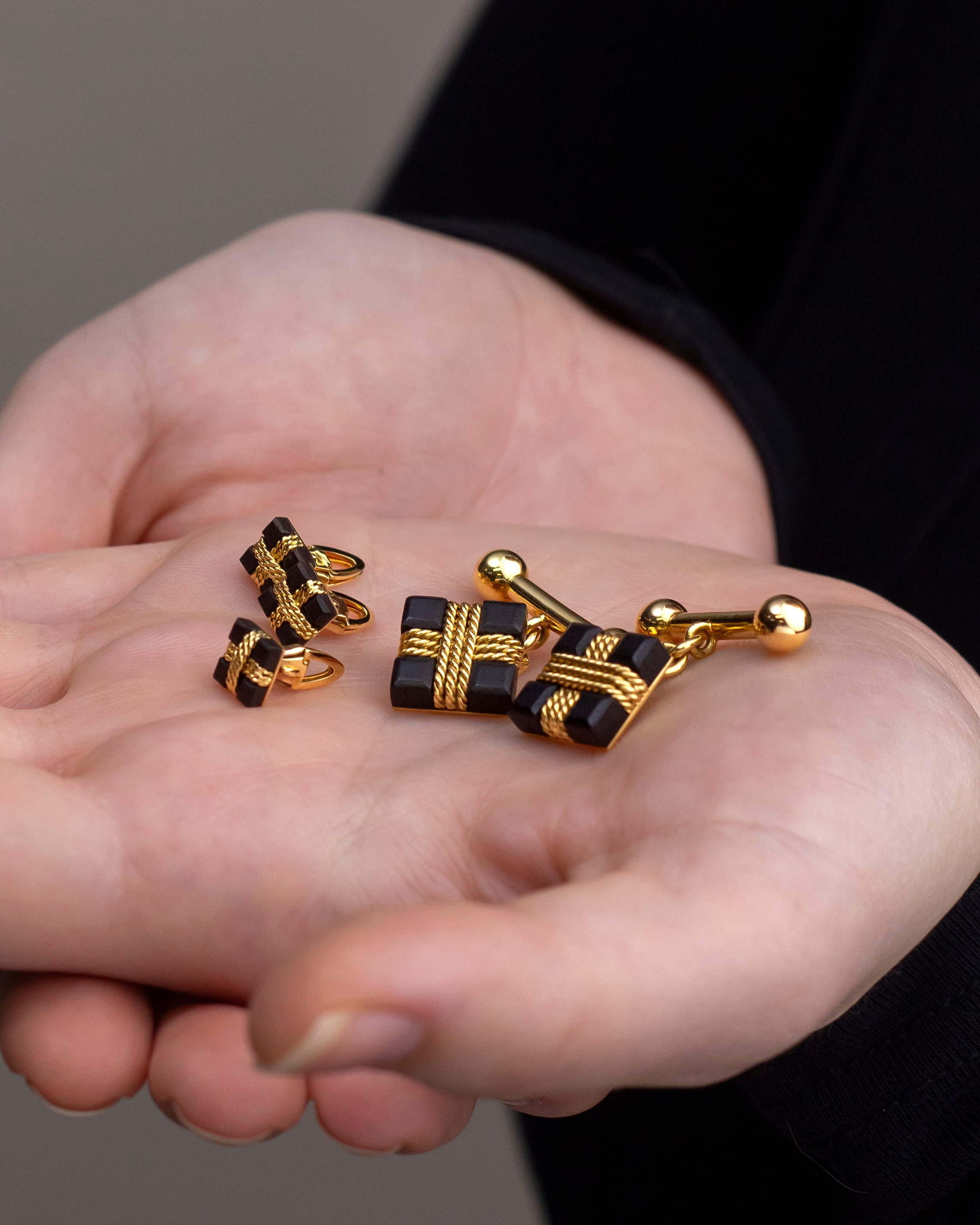 Rene Boivin, Ebony & 18kt Gold Dress Set