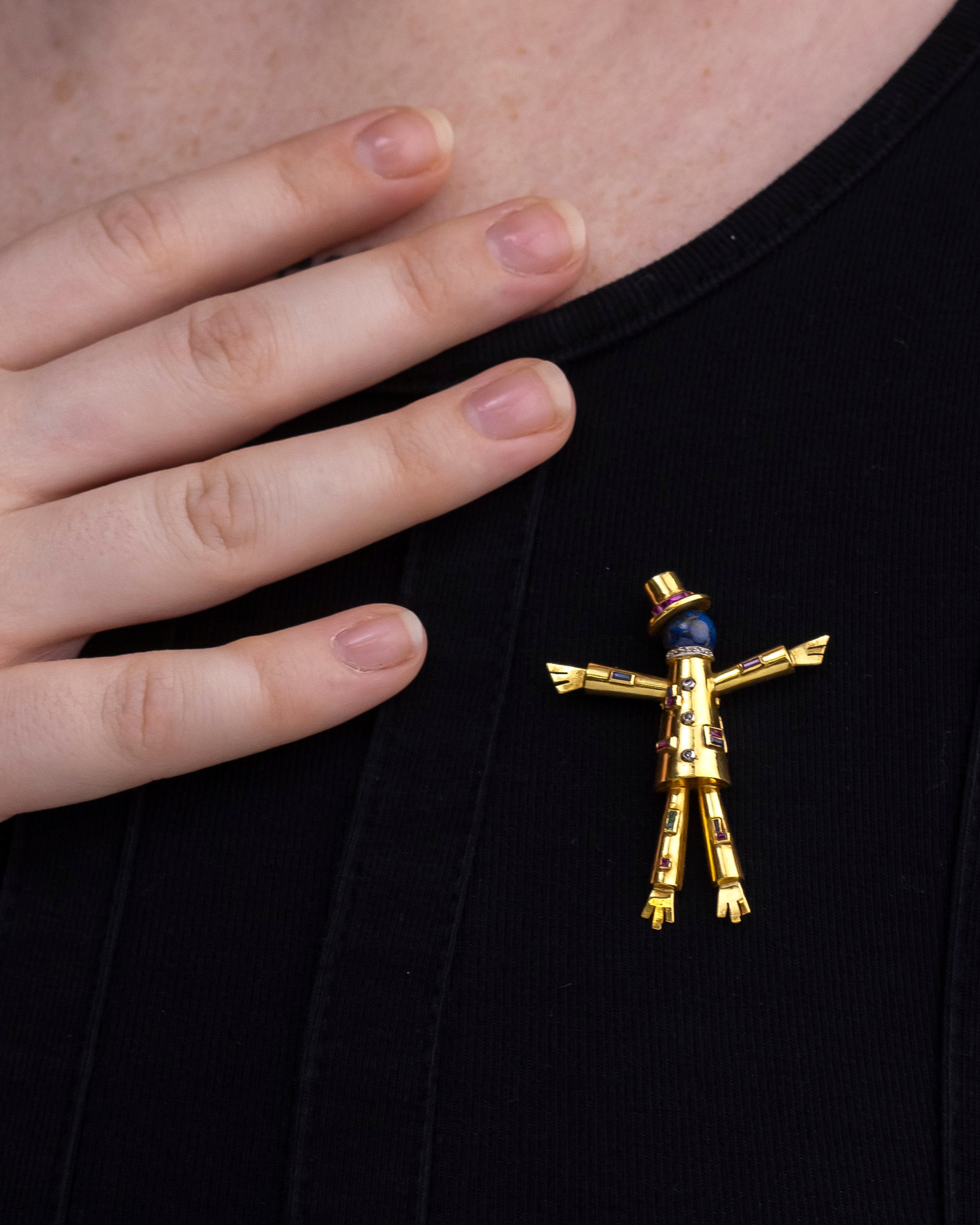 Broche épouvantail J Lacloche, style rétro