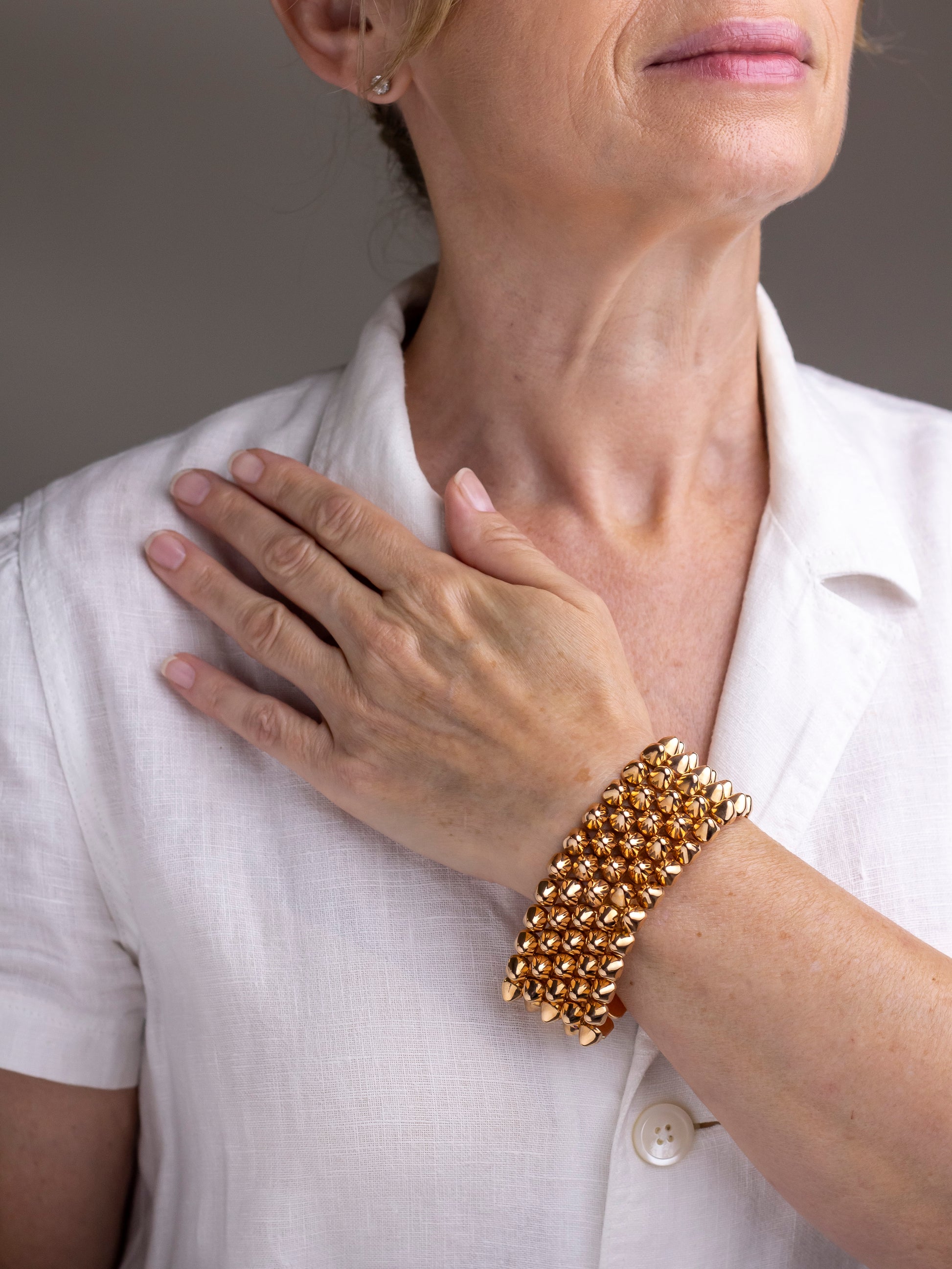 Retro 18kt Rose Gold 'Tank' Bracelet