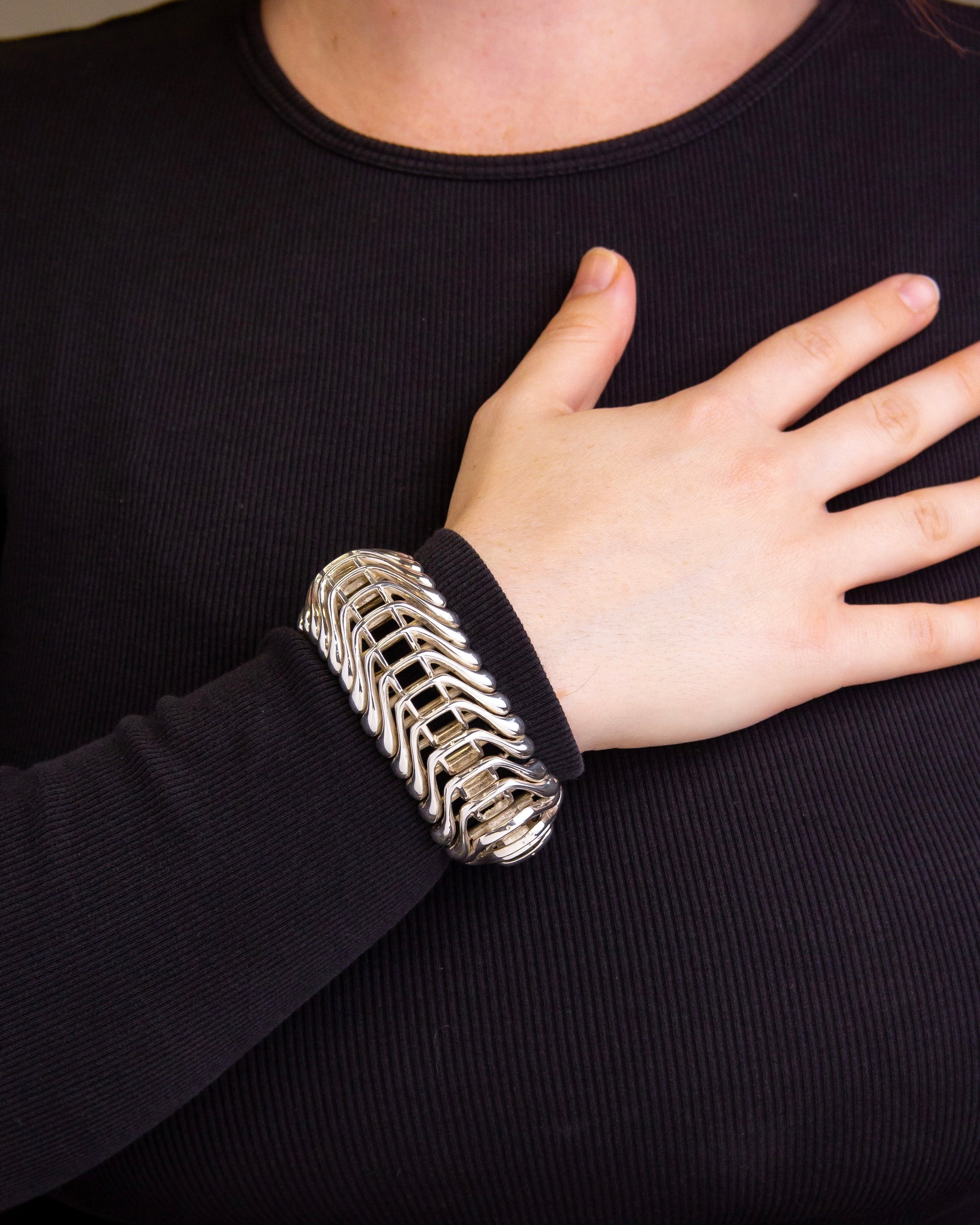 Bracelet moderniste en argent sterling