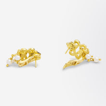 Load image into Gallery viewer, Ilias Lalaounis Diamond &amp; Pearl Drop Earrings
