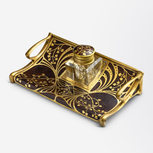 Jugendstil Inkwell & Tray Attributed to Erhard & Söhne