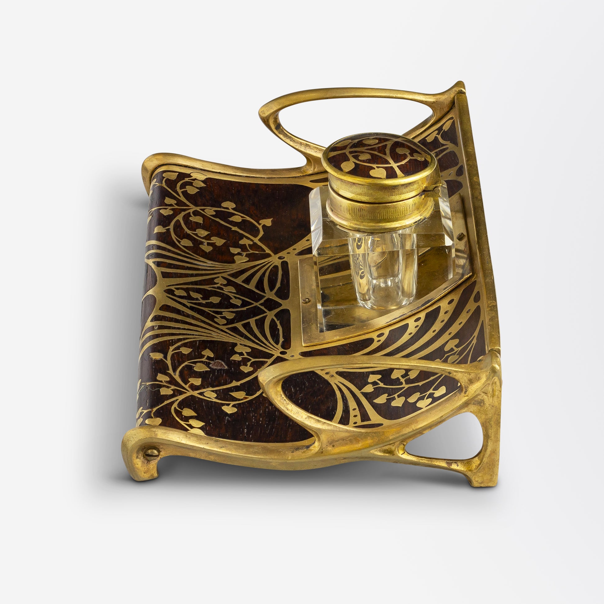 Jugendstil Inkwell & Tray Attributed to Erhard & Söhne