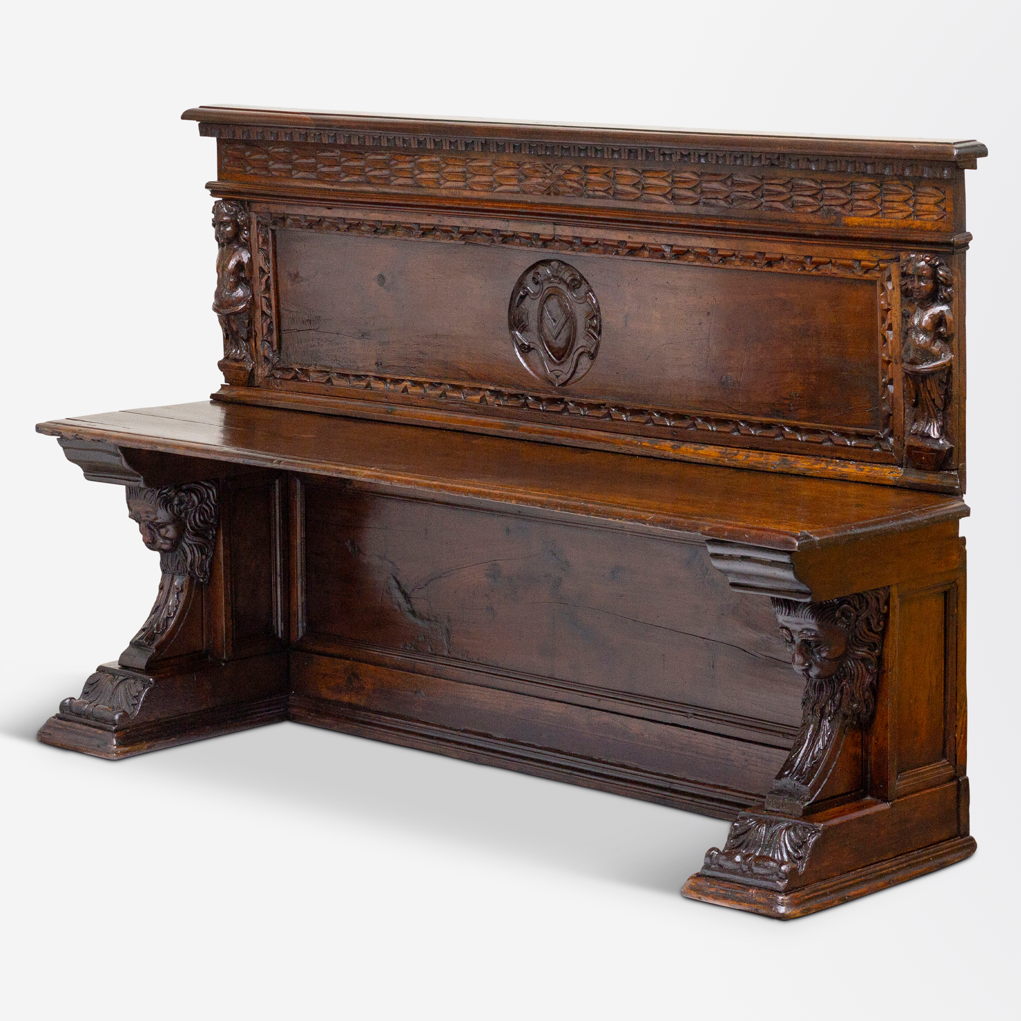 18th Century Italian Walnut Hallway Seat