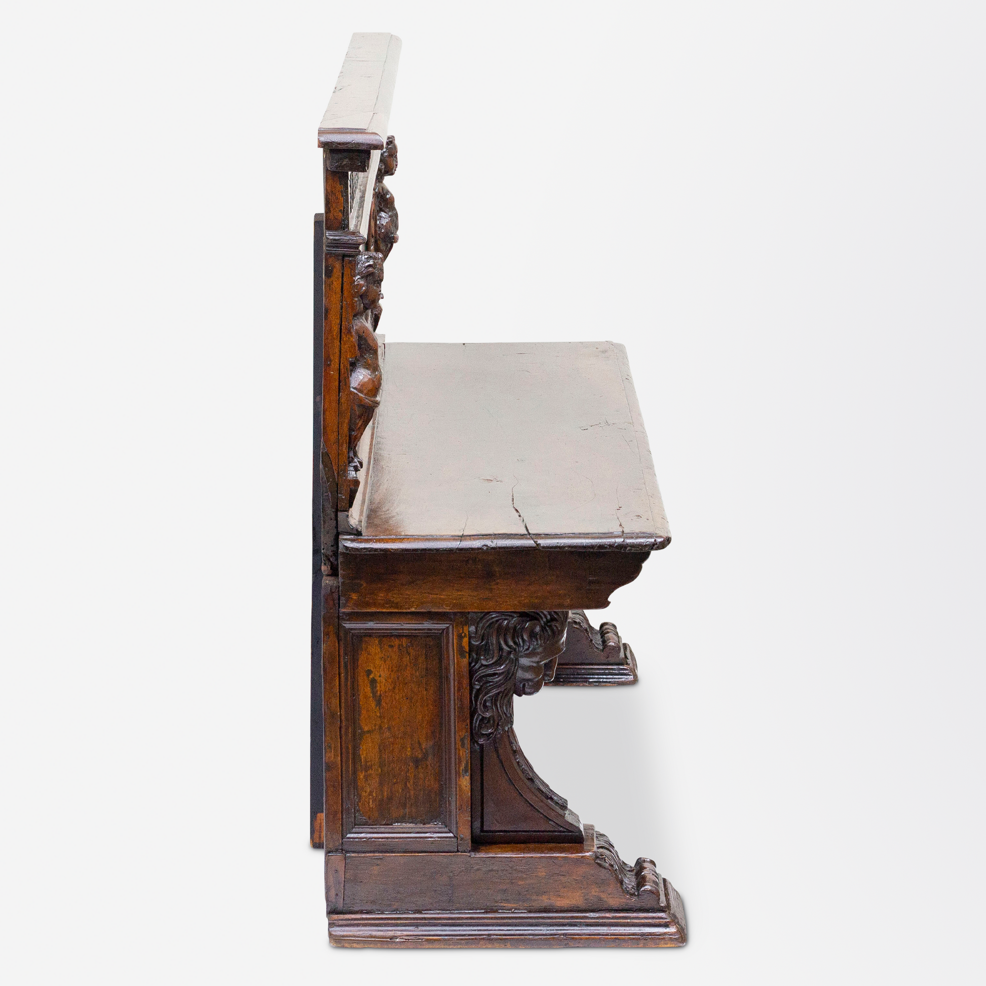 18th Century Italian Walnut Hallway Seat