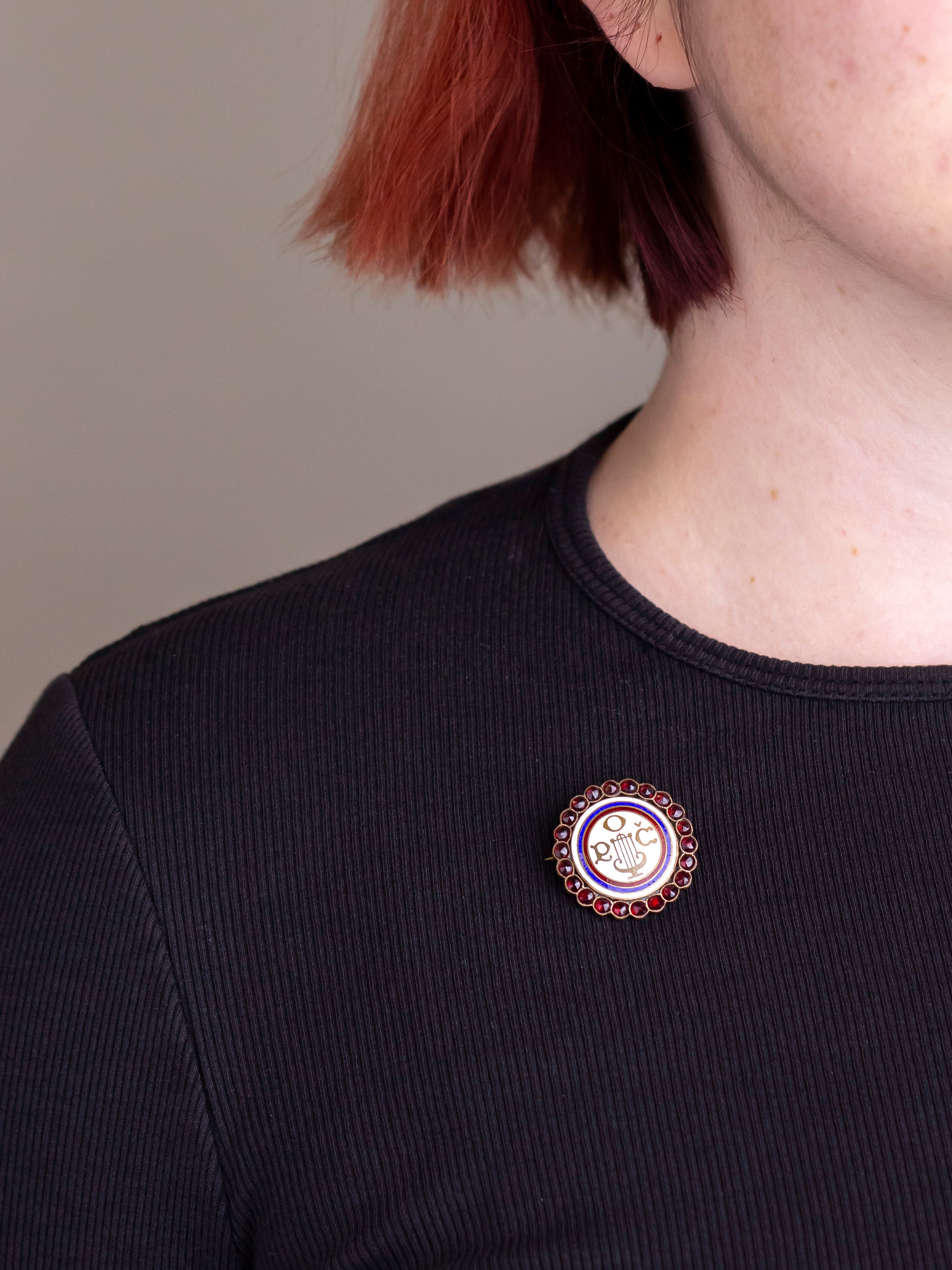 Bohemian Garnet Brooch 'Czech Singing Community'