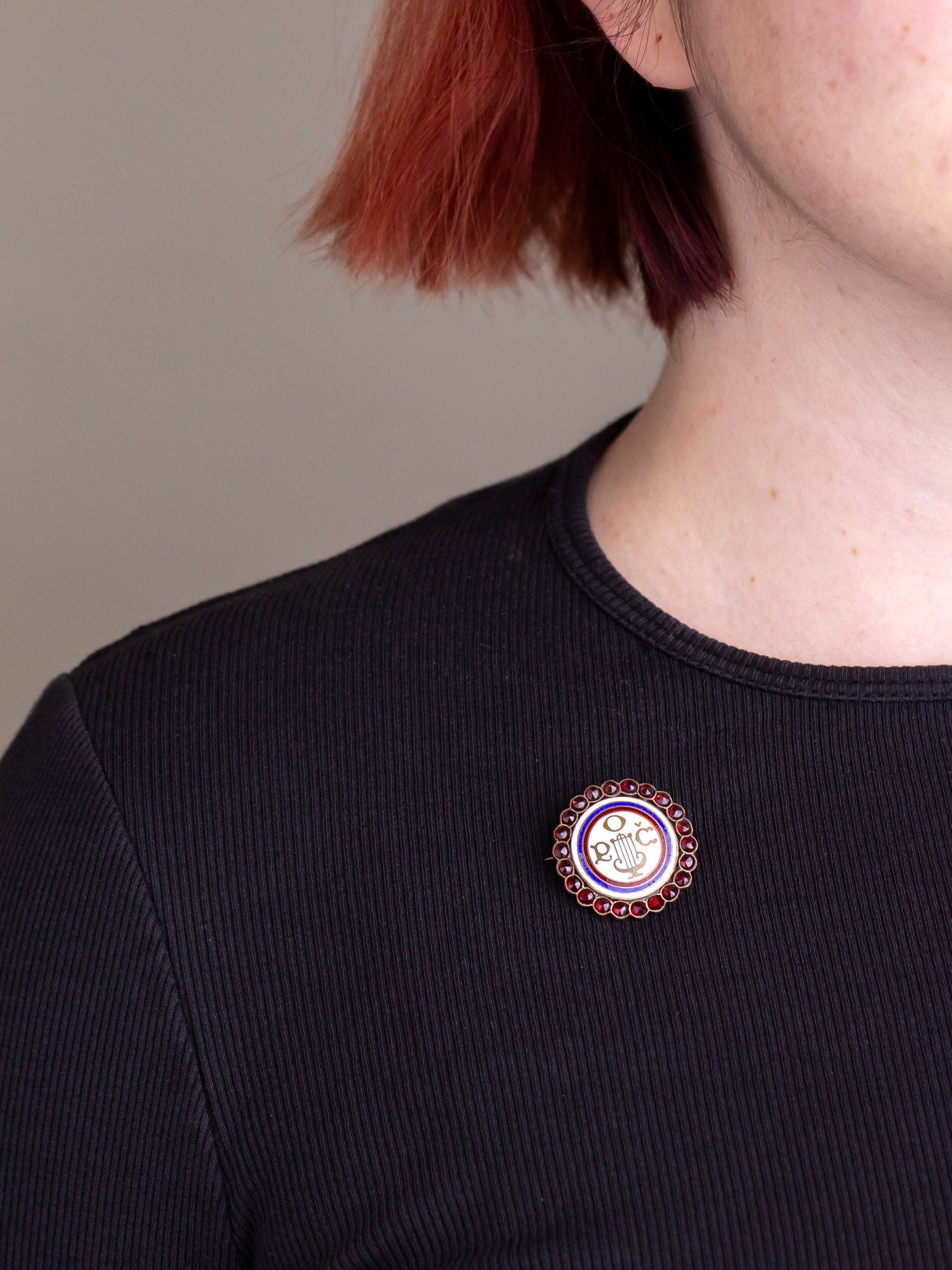 Bohemian Garnet Brooch 'Czech Singing Community'