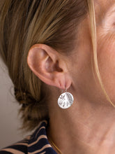 Load image into Gallery viewer, Pair of Silver Aesthetic Movement Style Medallion Earrings