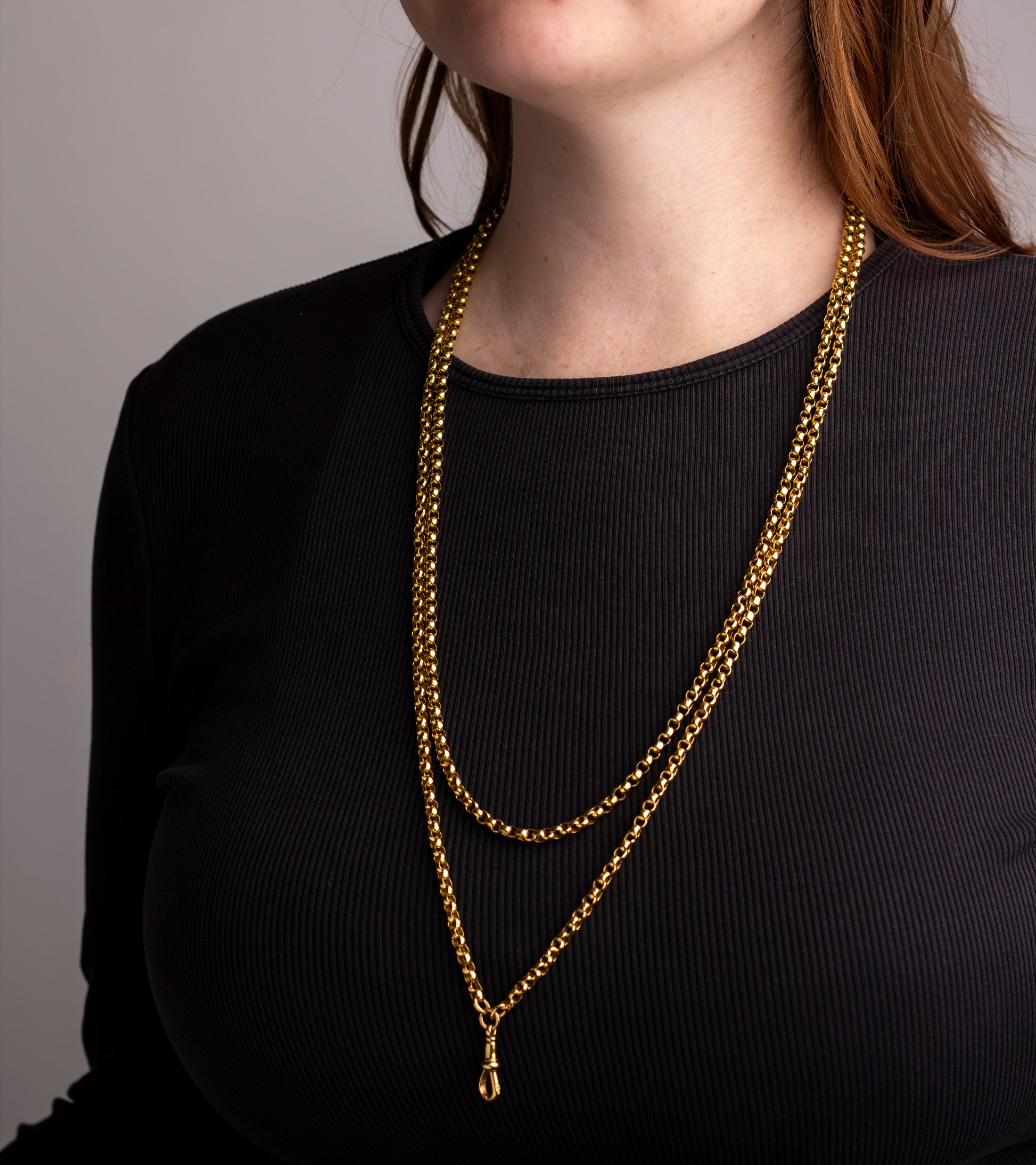 Antique Victorian 9kt Yellow Gold Muff Chain